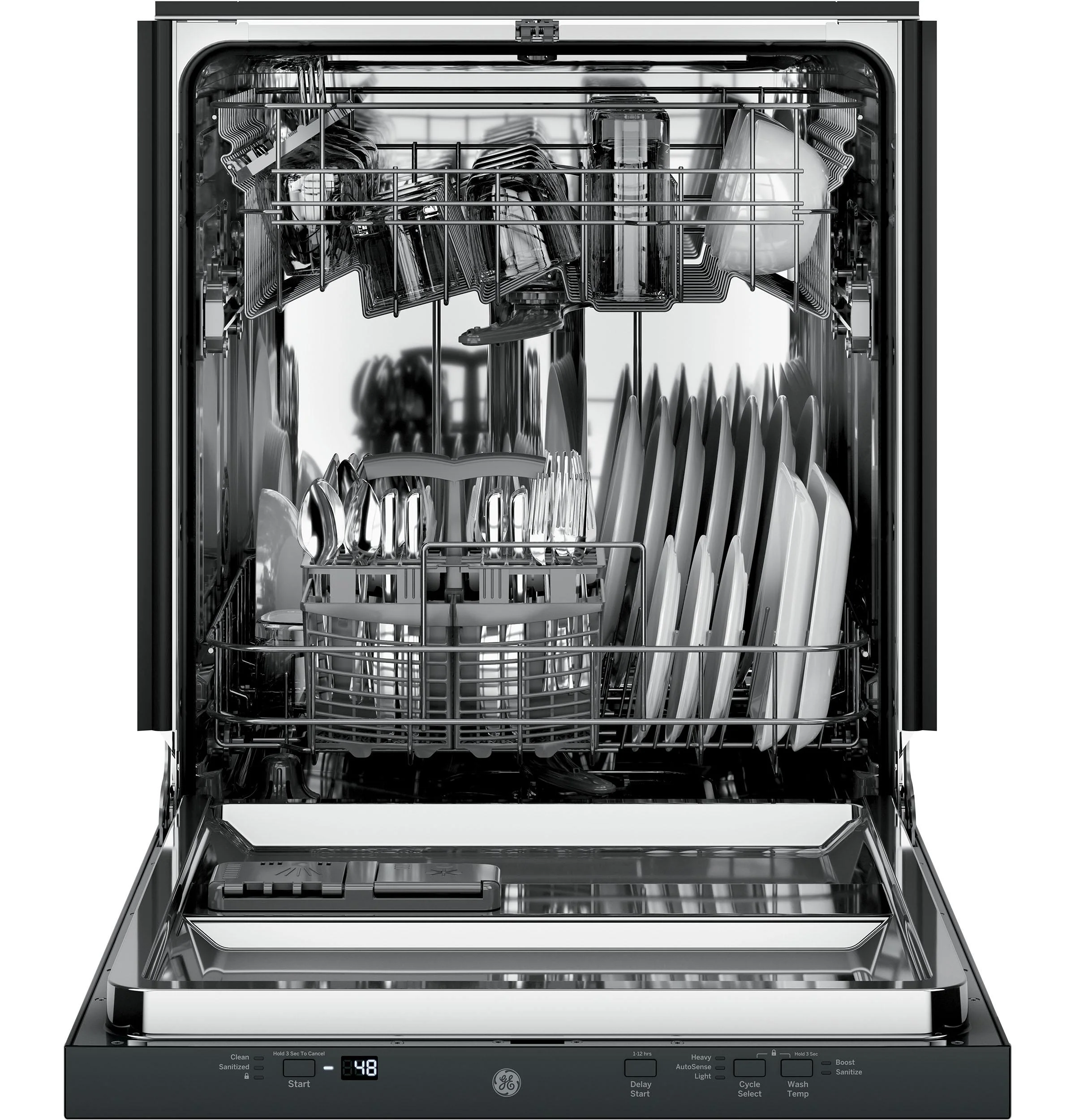 GDT225SGLBB GE® ENERGY STAR® ADA Compliant Stainless Steel Interior Dishwasher with Sanitize Cycle - Image 5