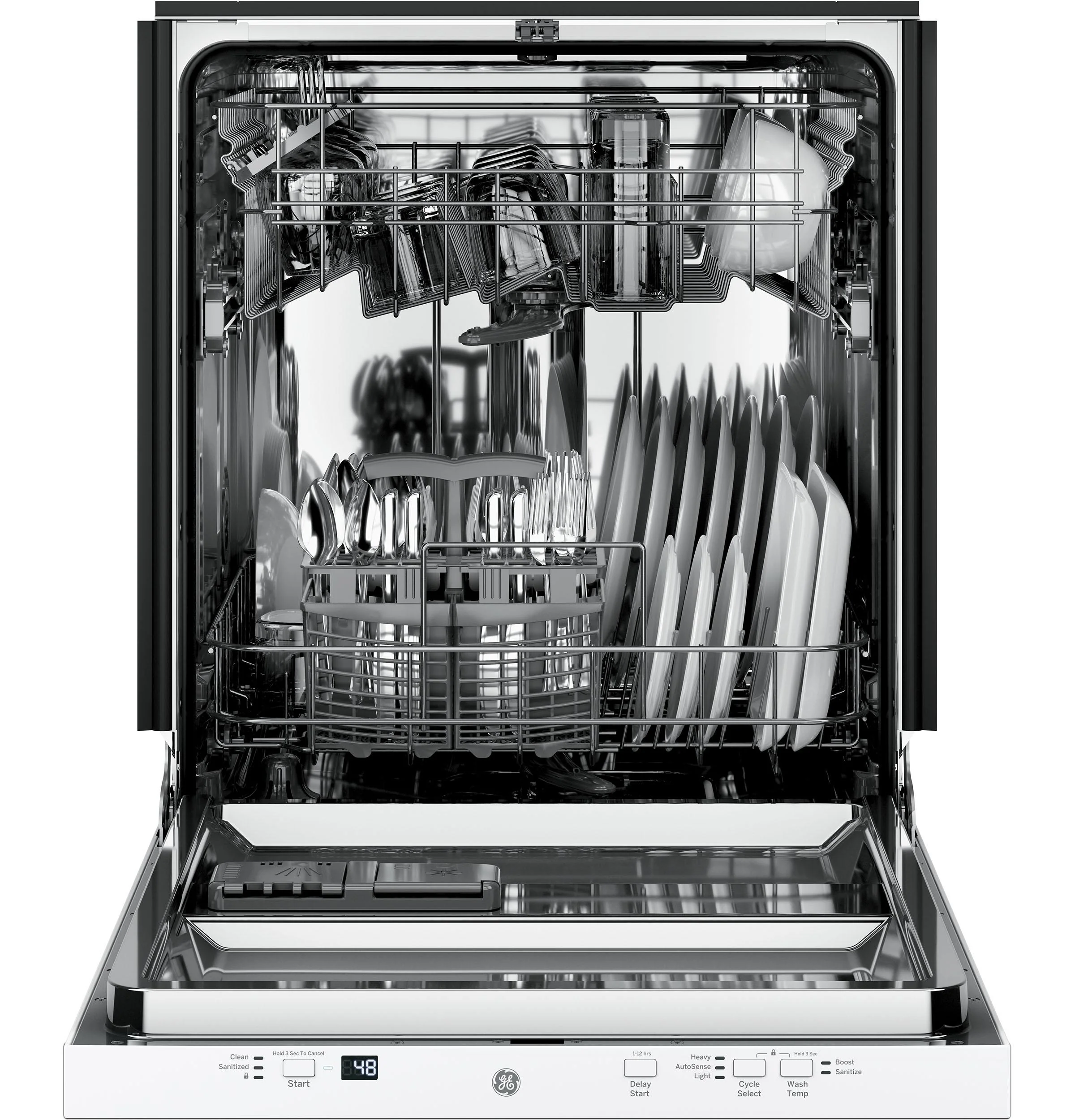 GDT225SGLWW GE® ENERGY STAR® ADA Compliant Stainless Steel Interior Dishwasher with Sanitize Cycle - Image 5