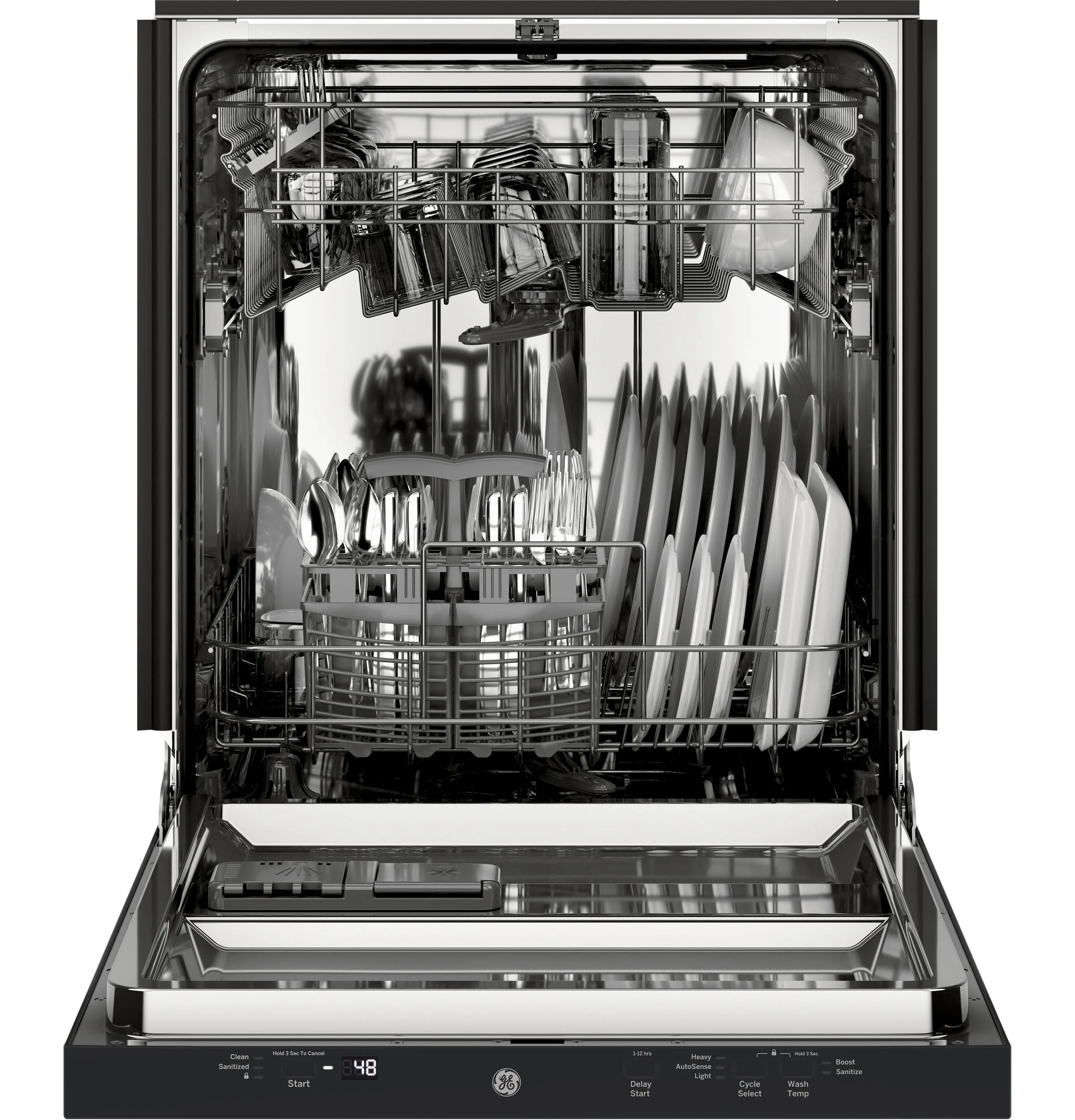 GDT226SGLBB GE® ENERGY STAR® ADA Compliant Stainless Steel Interior Dishwasher with Sanitize Cycle - Image 2