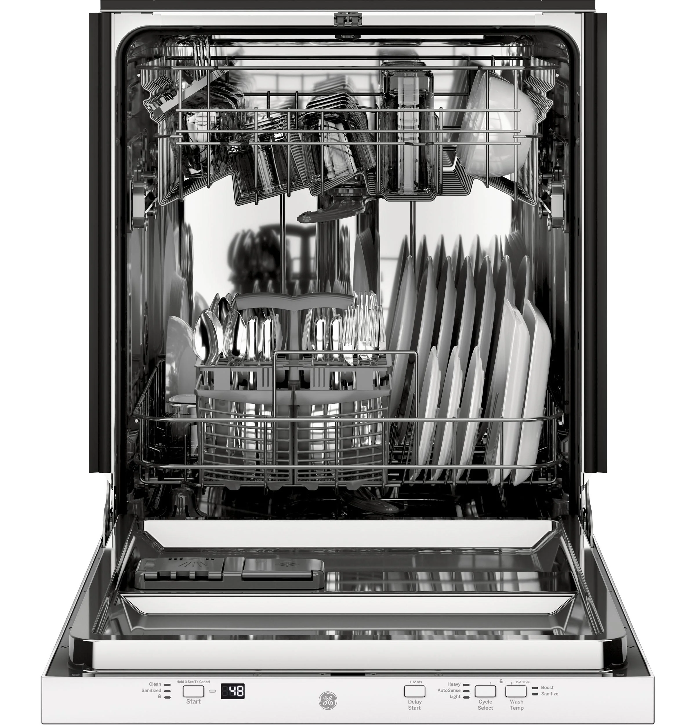 GDT226SGLWW GE® ENERGY STAR® ADA Compliant Stainless Steel Interior Dishwasher with Sanitize Cycle - Image 2