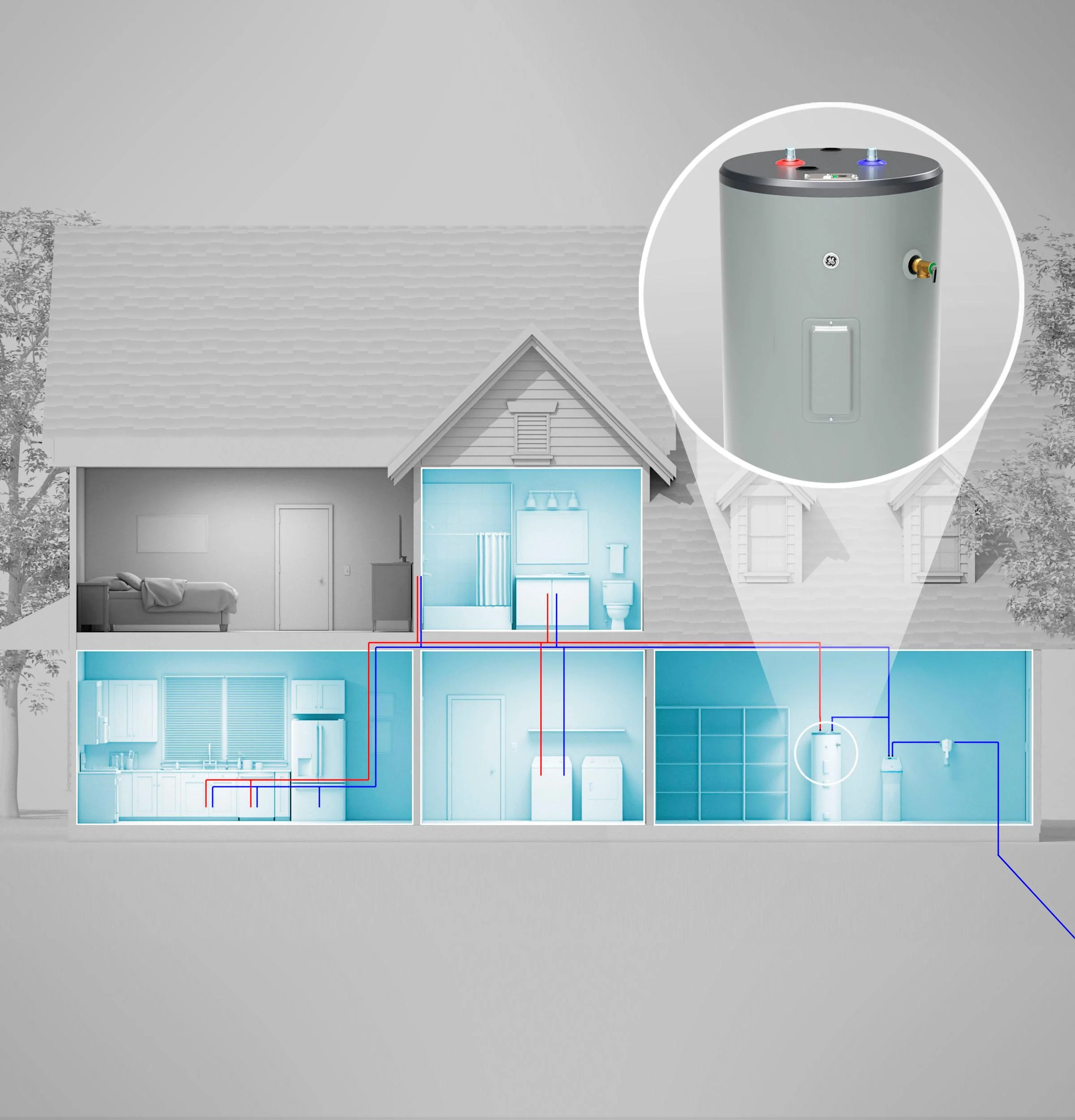 GE40S08BAM GE® 40 Gallon Short Electric Water Heater - Image 8