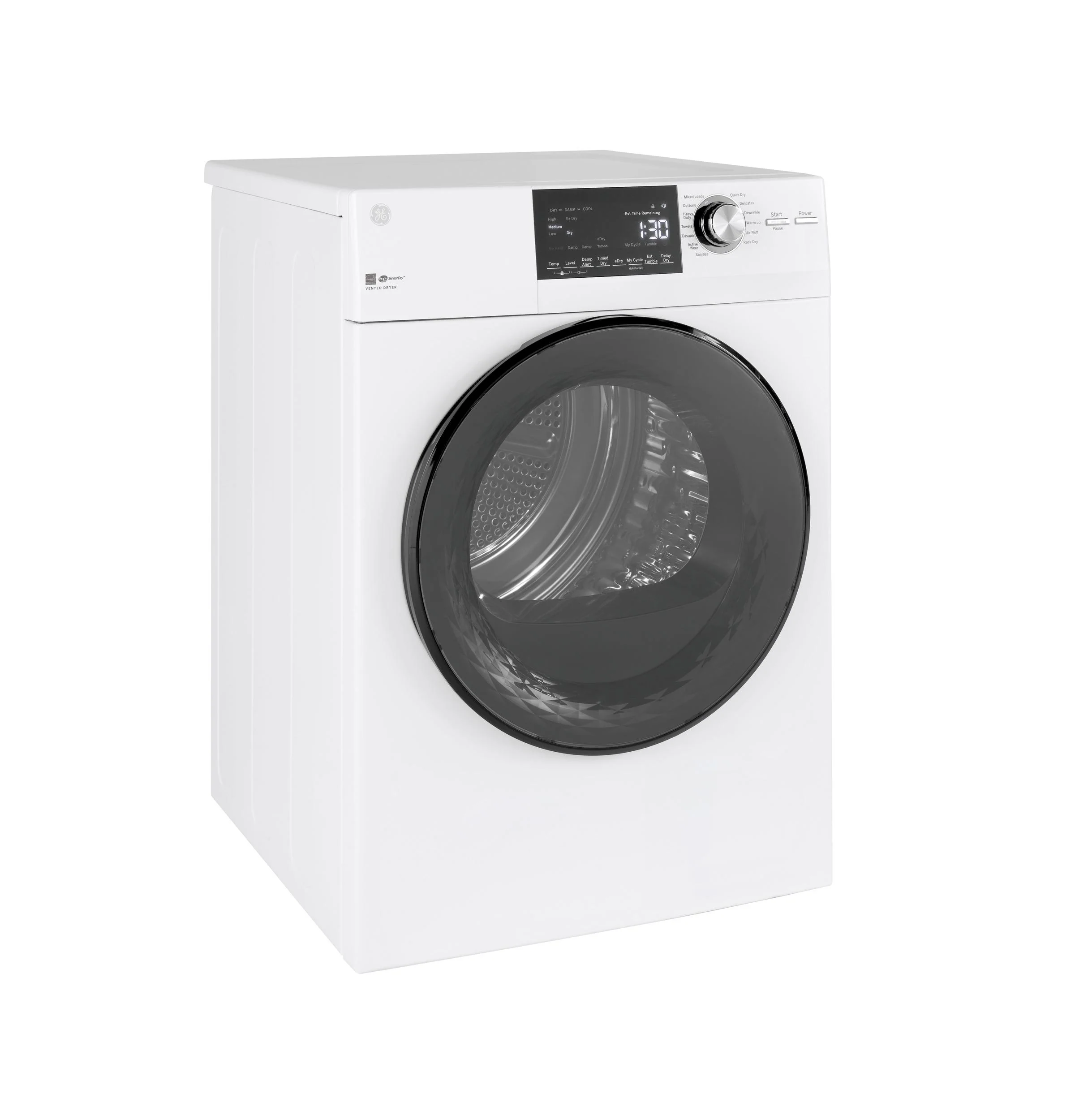 GFD14ESSNWW GE® ENERGY STAR® 24" 4.3 Cu.Ft. Front Load Vented Electric Dryer with Stainless Steel Basket - Image 4