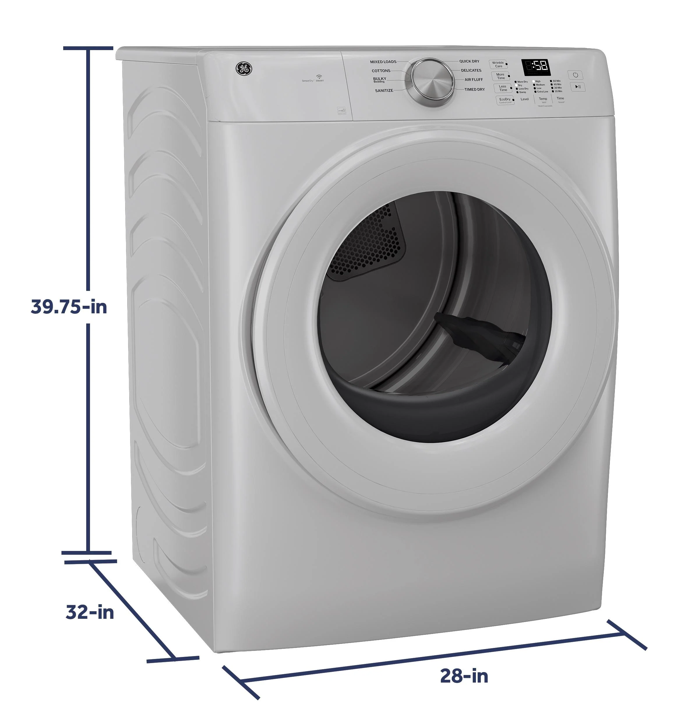 GFD35GSSYWW GE® ENERGY STAR® 7.8 cu. ft. Capacity Smart Front Load Gas Dryer - Image 11