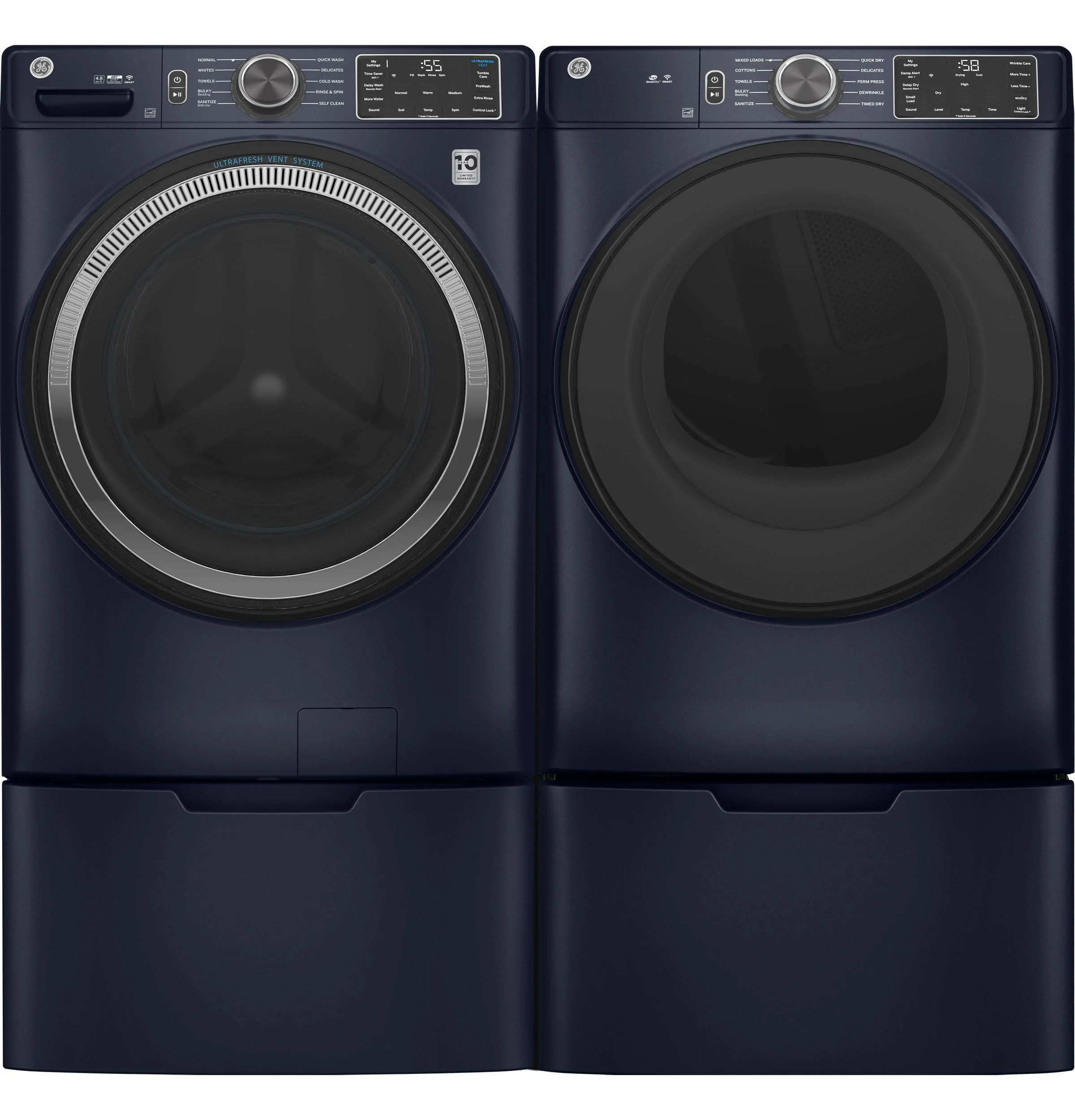 GFD55ESPRRS GE® ENERGY STAR® 7.8 cu. ft. Capacity Smart Front Load Electric Dryer with Sanitize Cycle - Image 8