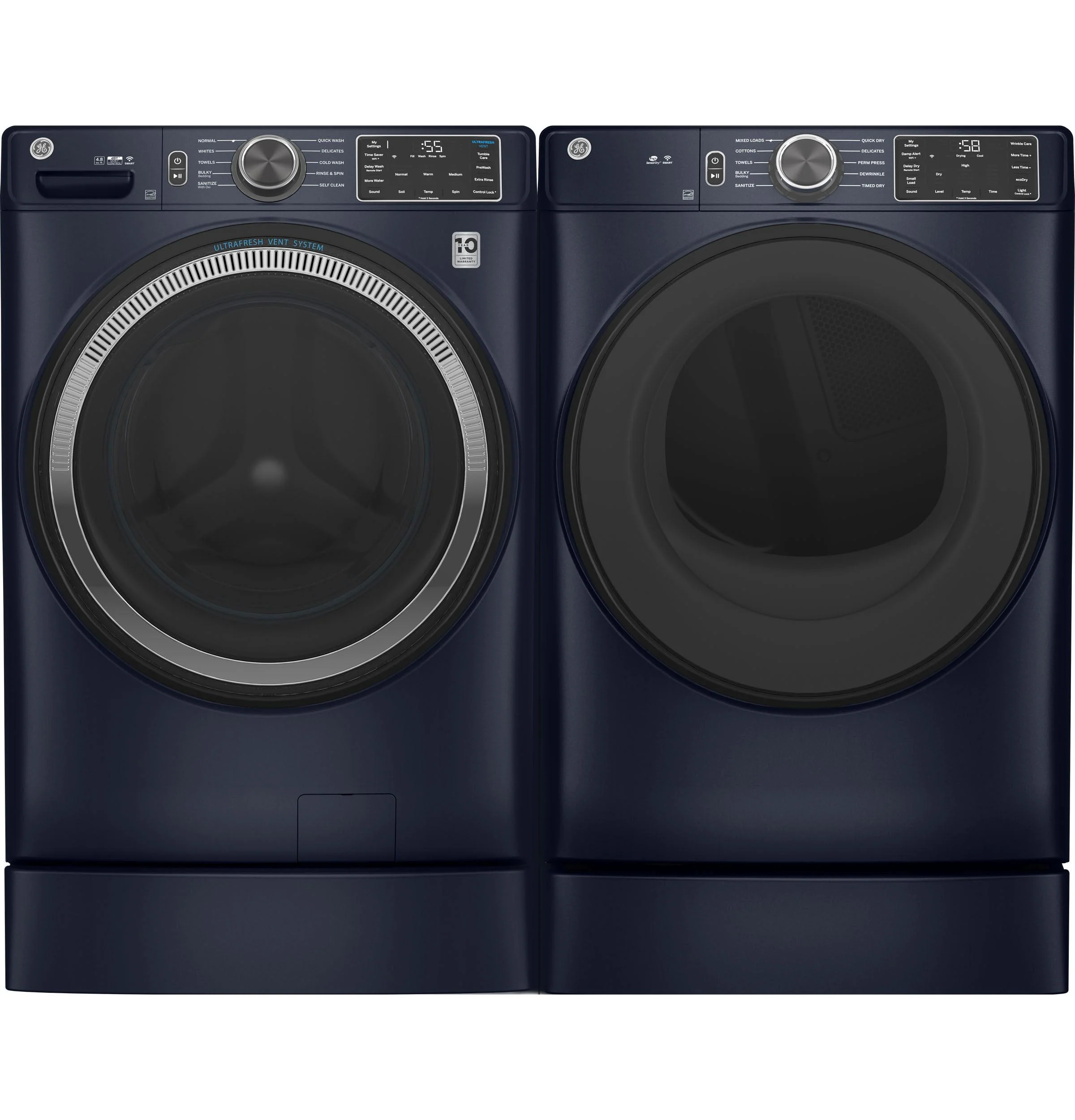 GFD55ESPRRS GE® ENERGY STAR® 7.8 cu. ft. Capacity Smart Front Load Electric Dryer with Sanitize Cycle - Image 9