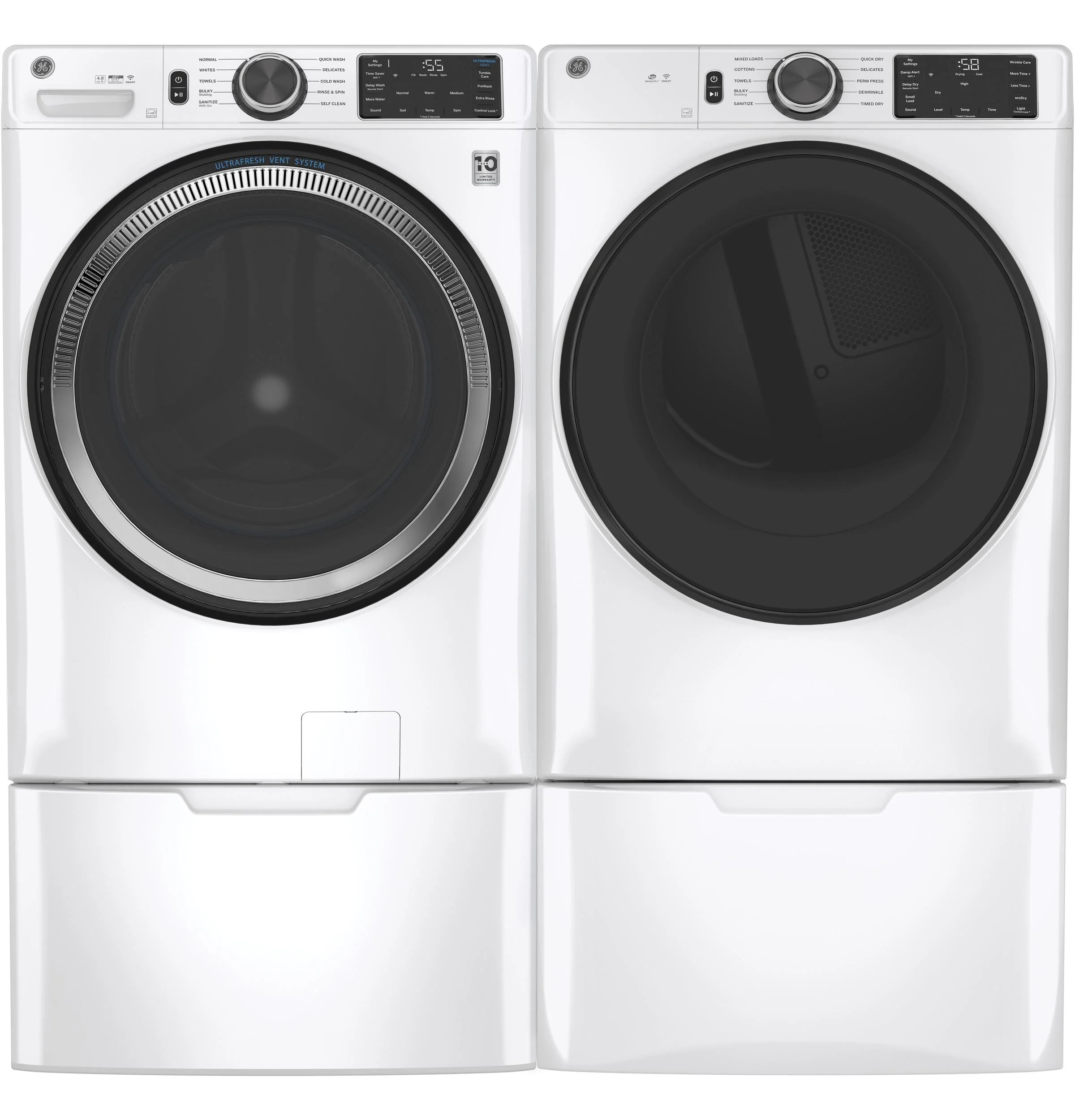 GFD55ESSNWW GE® ENERGY STAR® 7.8 cu. ft. Capacity Smart Front Load Electric Dryer with Sanitize Cycle - Image 6