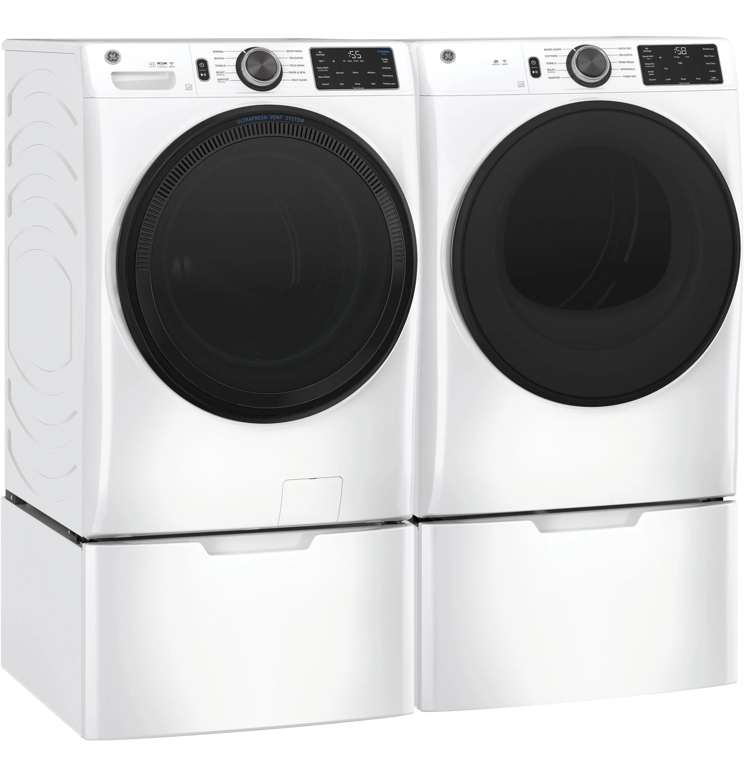GFD55ESSNWW GE® ENERGY STAR® 7.8 cu. ft. Capacity Smart Front Load Electric Dryer with Sanitize Cycle - Image 9