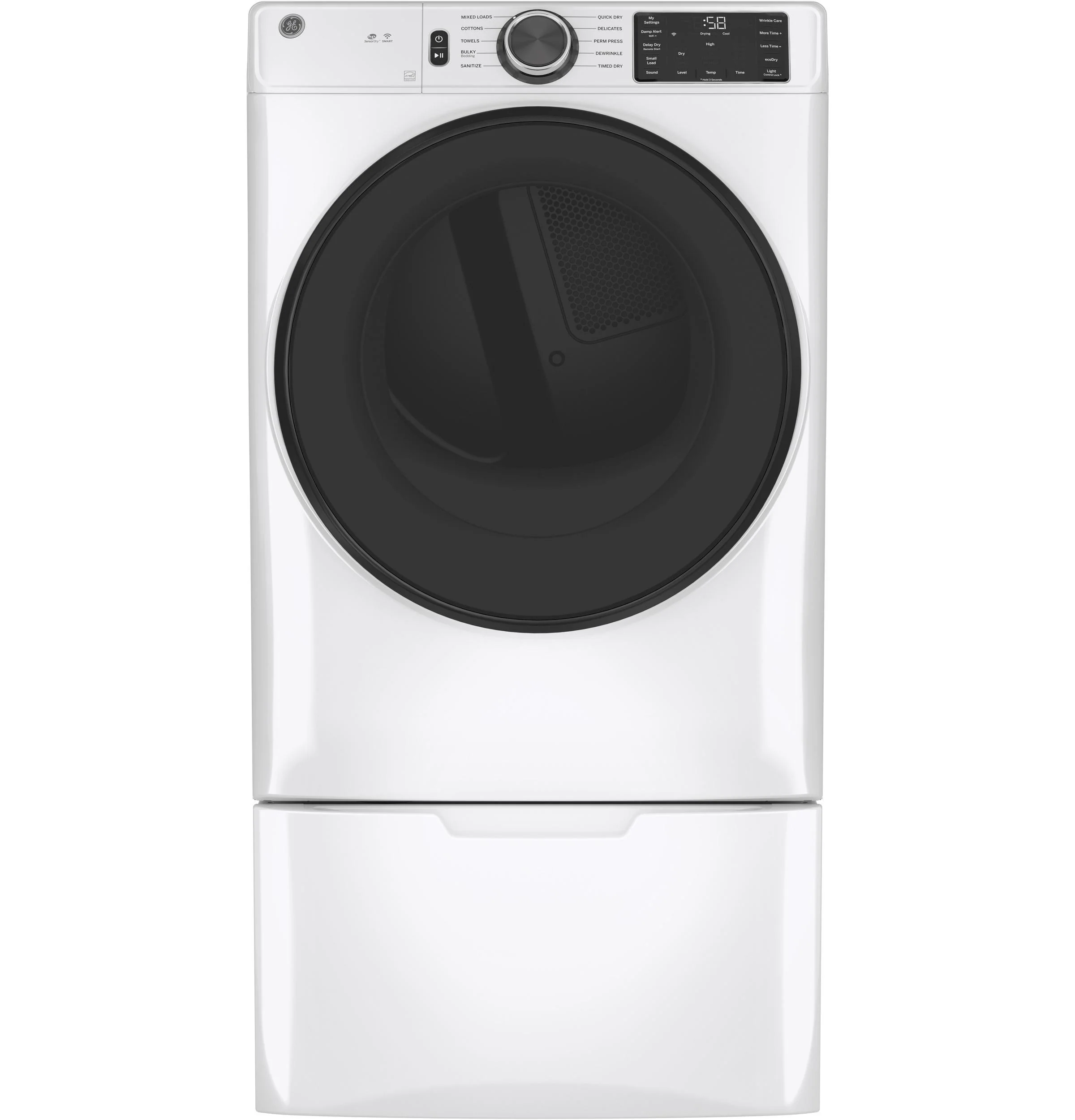 GFD55GSSNWW GE® ENERGY STAR® 7.8 cu. ft. Capacity Smart Front Load Gas Dryer with Sanitize Cycle - Image 2