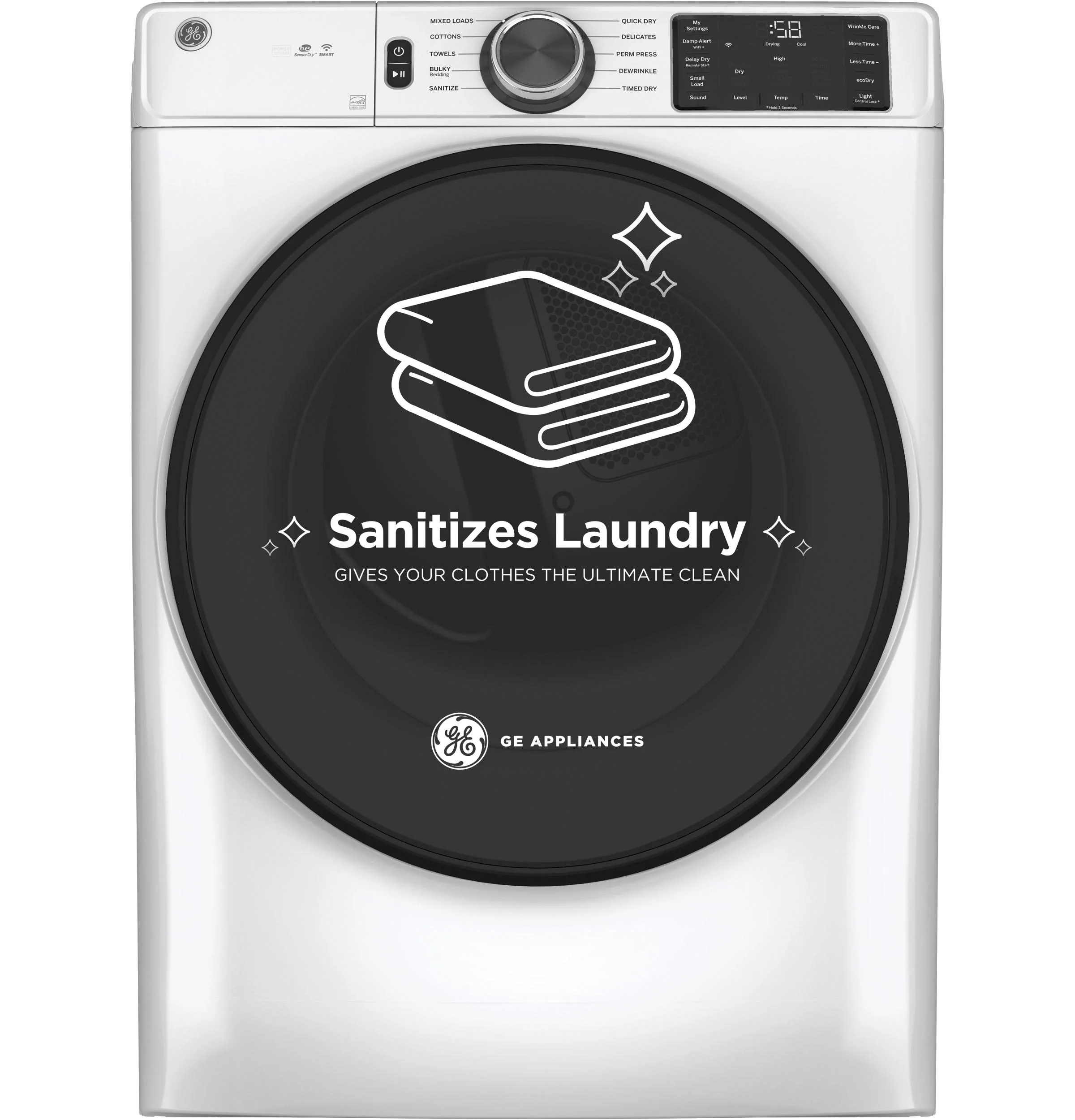 GFD55GSSNWW GE® ENERGY STAR® 7.8 cu. ft. Capacity Smart Front Load Gas Dryer with Sanitize Cycle - Image 24