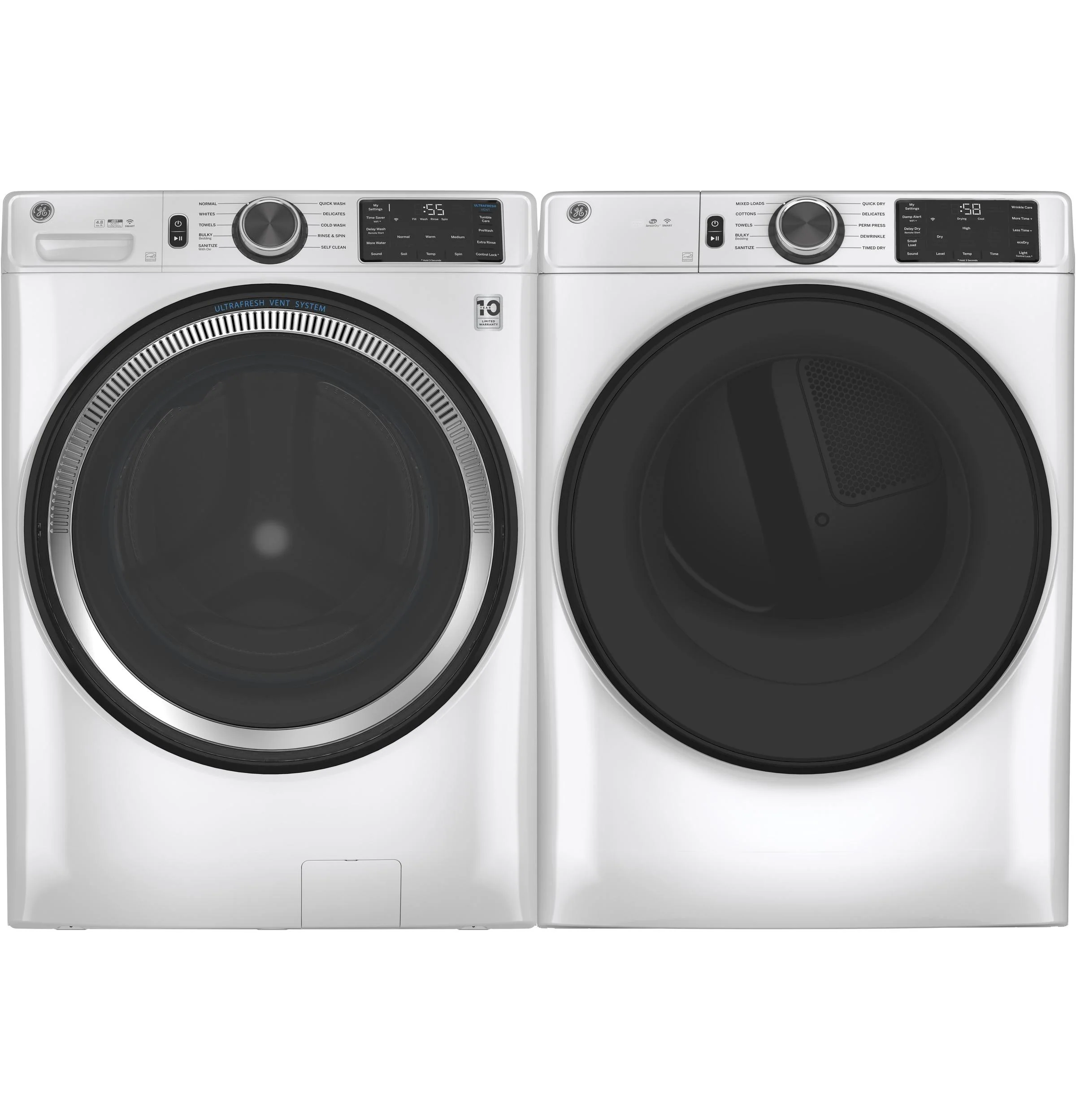 GFD55GSSNWW GE® ENERGY STAR® 7.8 cu. ft. Capacity Smart Front Load Gas Dryer with Sanitize Cycle - Image 4