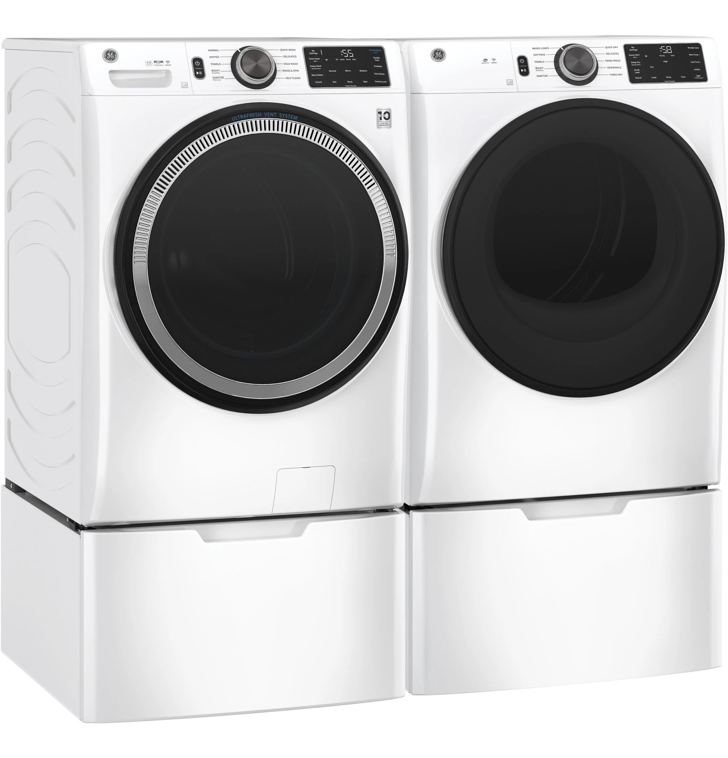 GFD55GSSNWW GE® ENERGY STAR® 7.8 cu. ft. Capacity Smart Front Load Gas Dryer with Sanitize Cycle - Image 8