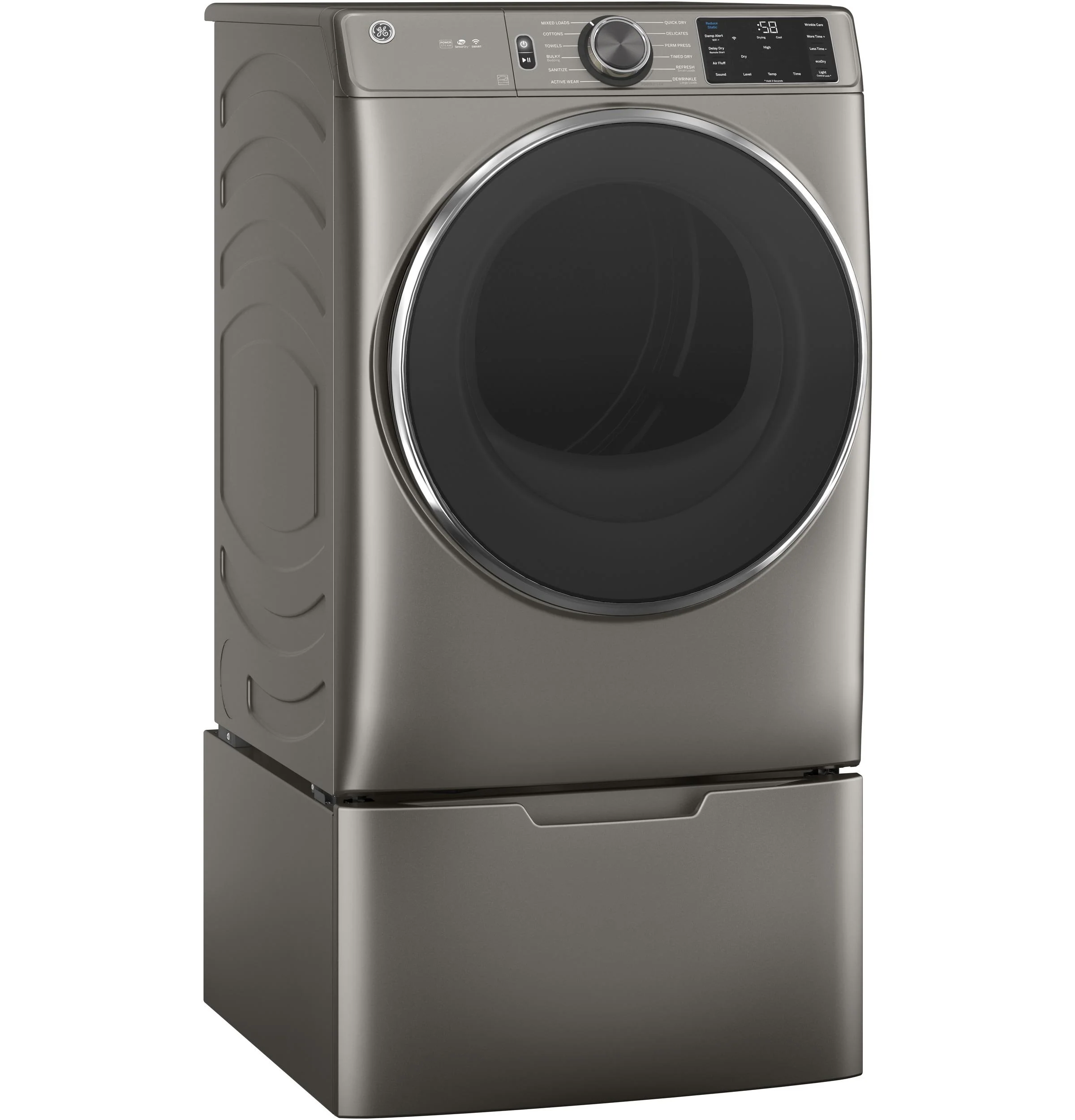 GE® 7.8 cu. ft. Capacity Smart Front Load Electric Dryer with Steam and Sanitize Cycle - Image 4