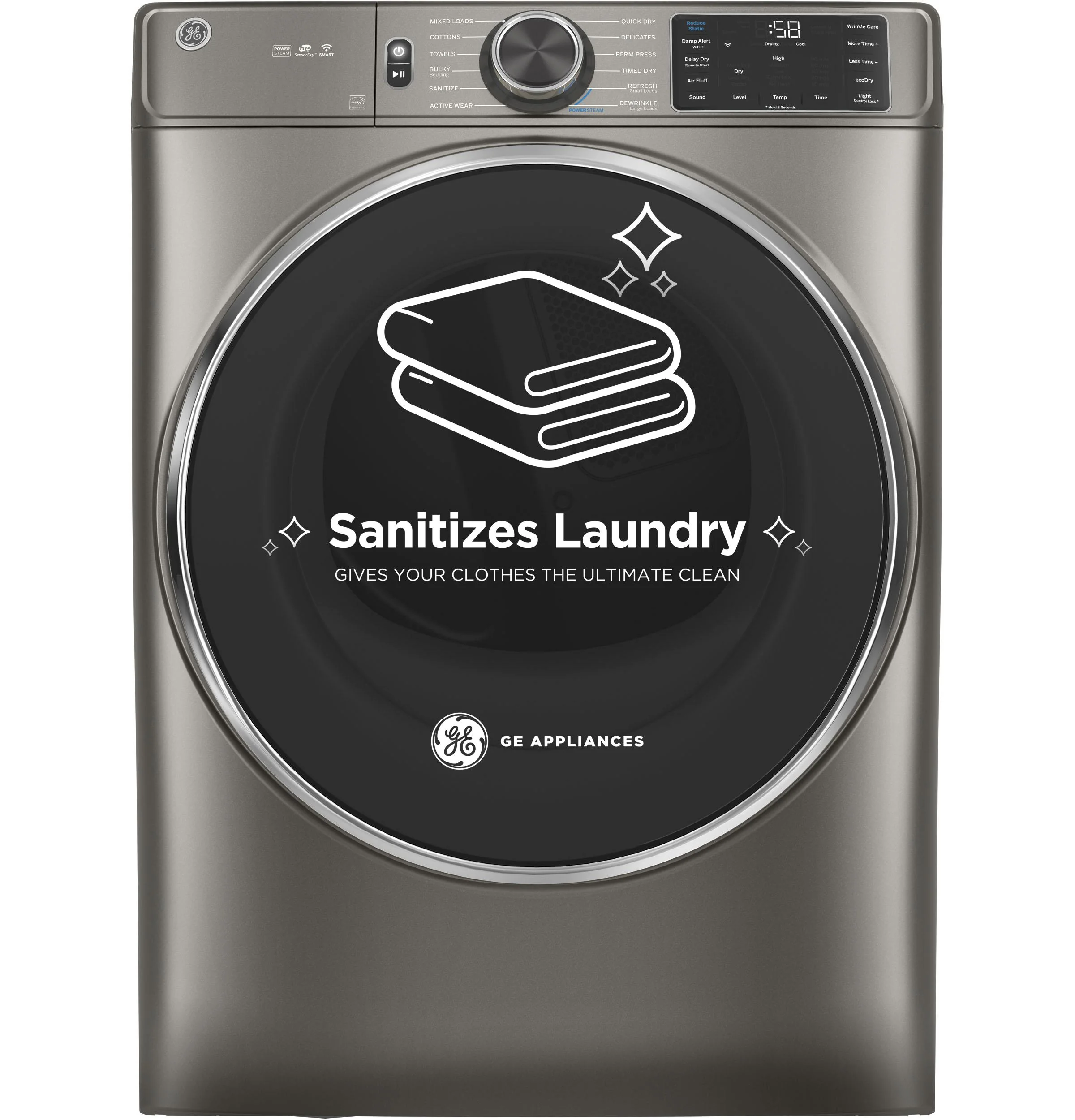 GE® 7.8 cu. ft. Capacity Smart Front Load Electric Dryer with Steam and Sanitize Cycle - Image 42