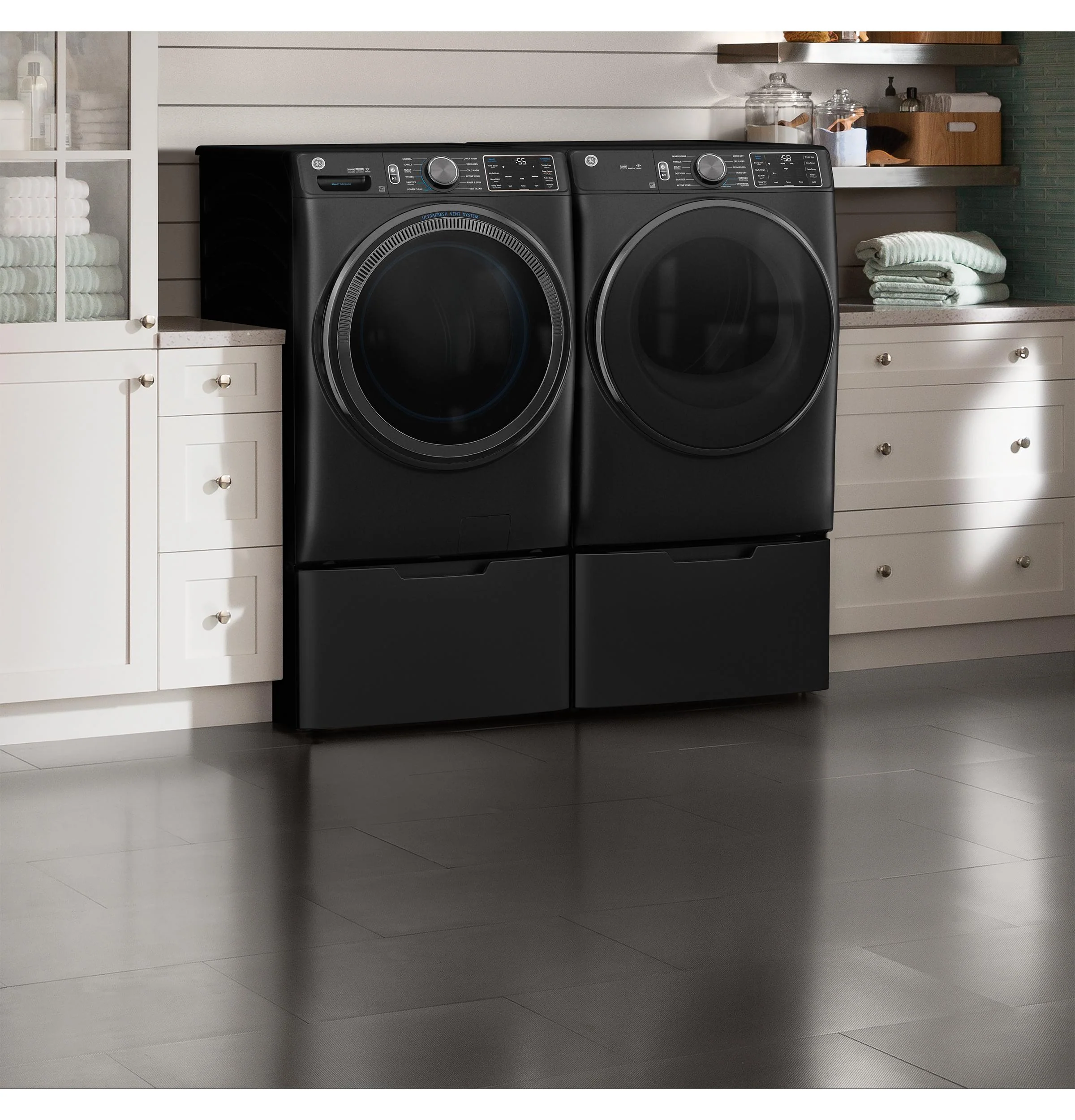 GFD65ESPVDS GE® ENERGY STAR® 7.8 cu. ft. Capacity Smart Front Load Electric Dryer with Steam and Sanitize Cycle - Image 7