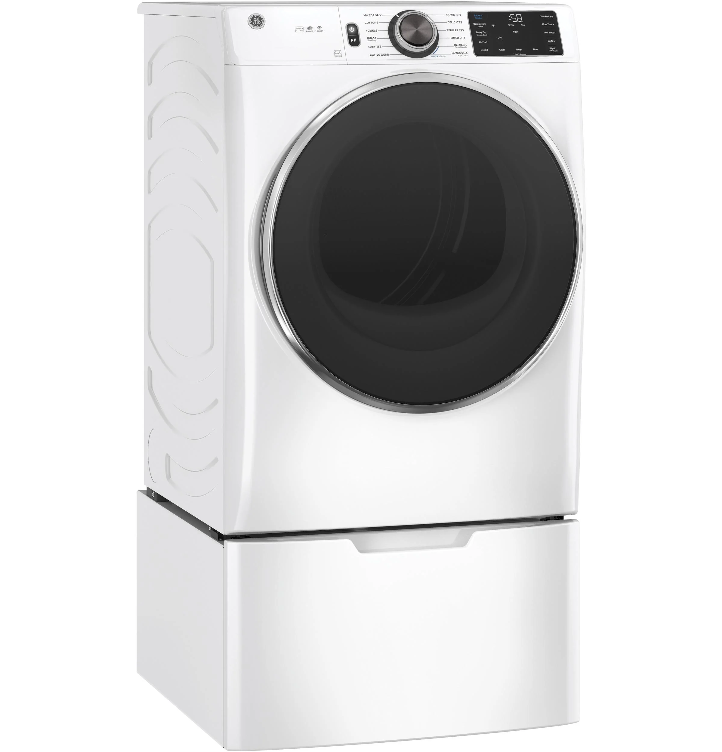 GE® 7.8 cu. ft. Capacity Smart Front Load Electric Dryer with Steam and Sanitize Cycle - Image 3