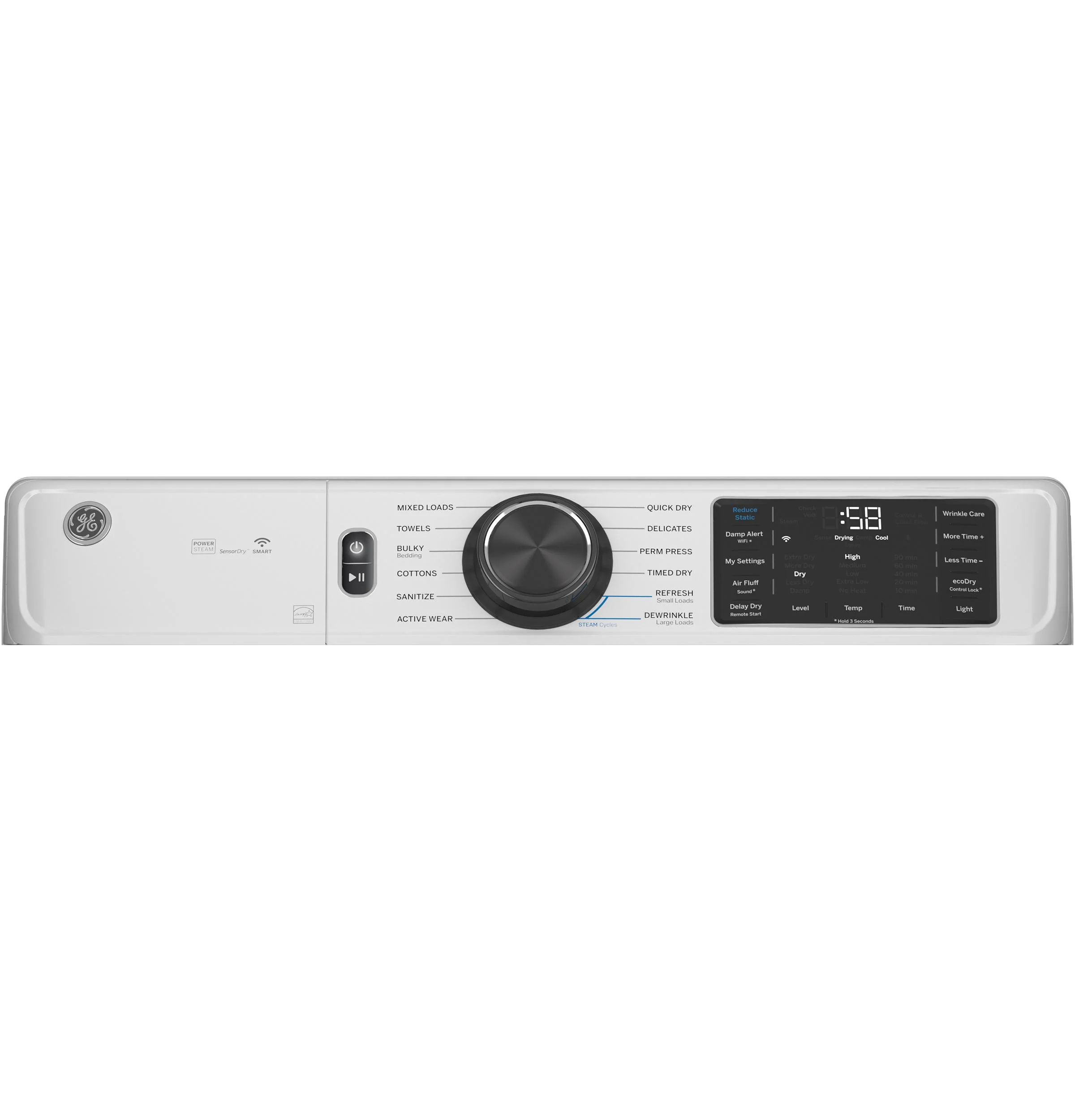 GFD65ESSVWW GE® ENERGY STAR® 7.8 cu. ft. Capacity Smart Front Load Electric Dryer with Steam and Sanitize Cycle - Image 2