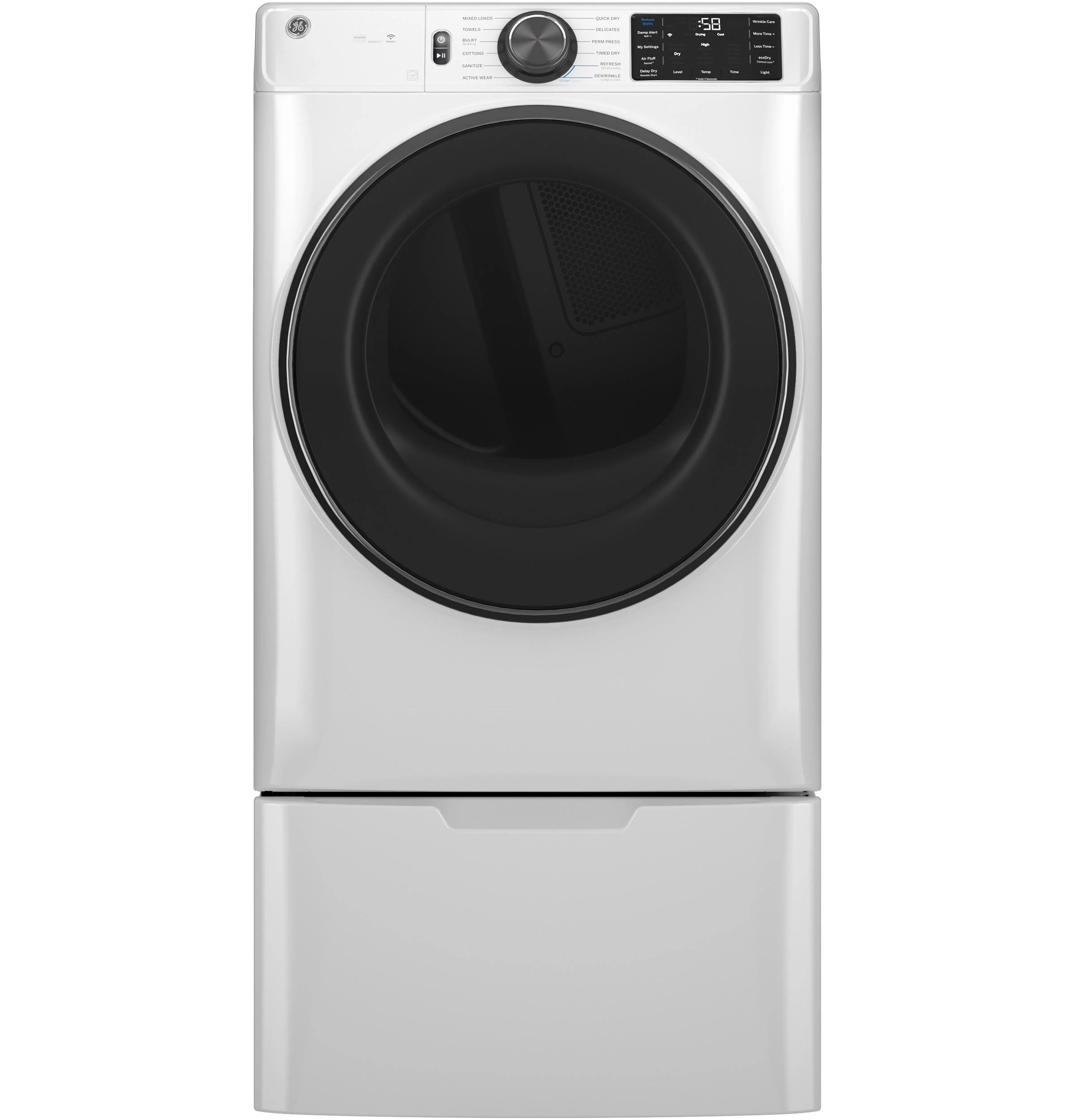 GFD65ESSVWW GE® ENERGY STAR® 7.8 cu. ft. Capacity Smart Front Load Electric Dryer with Steam and Sanitize Cycle - Image 4