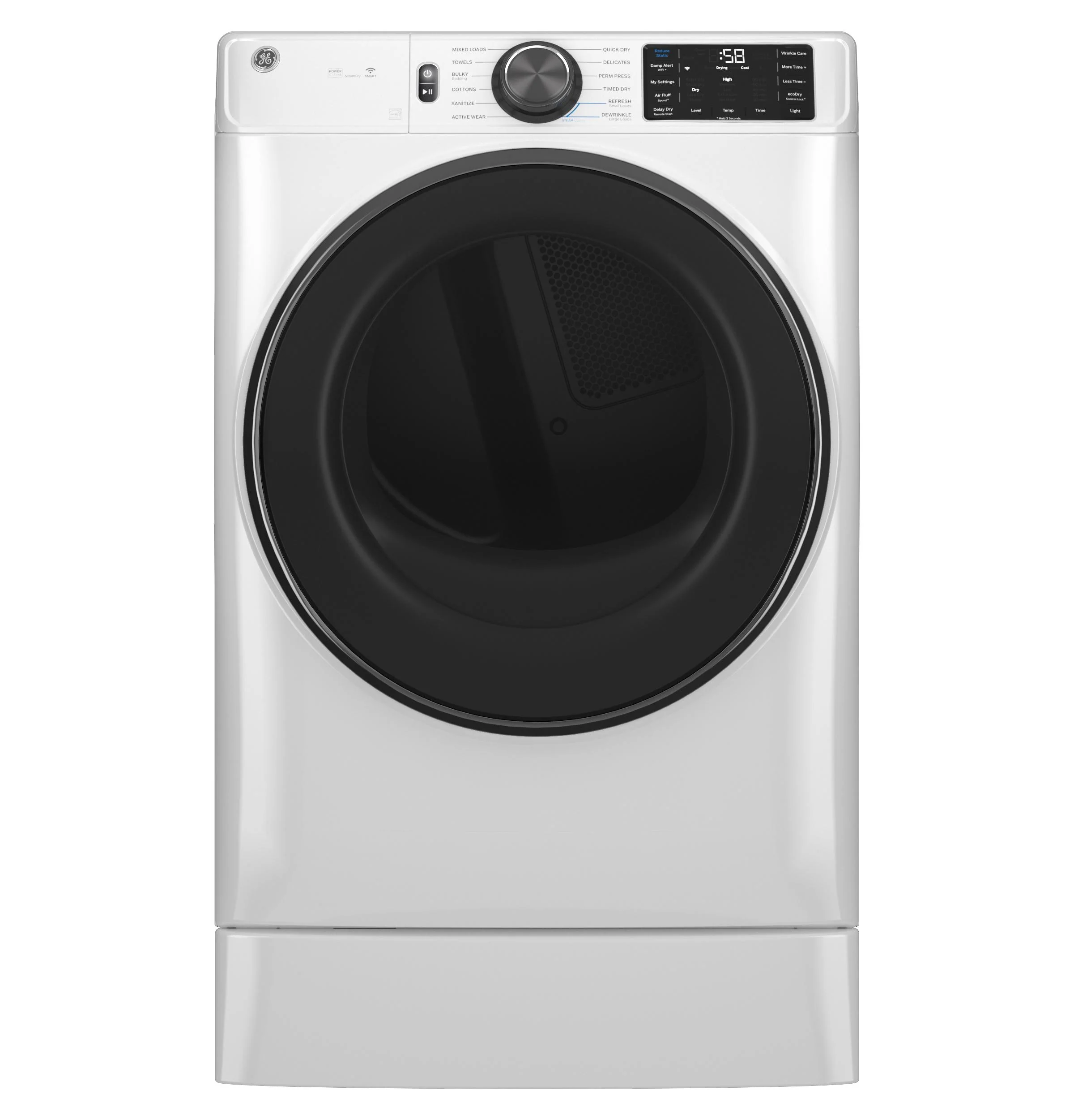 GFD65ESSVWW GE® ENERGY STAR® 7.8 cu. ft. Capacity Smart Front Load Electric Dryer with Steam and Sanitize Cycle - Image 6
