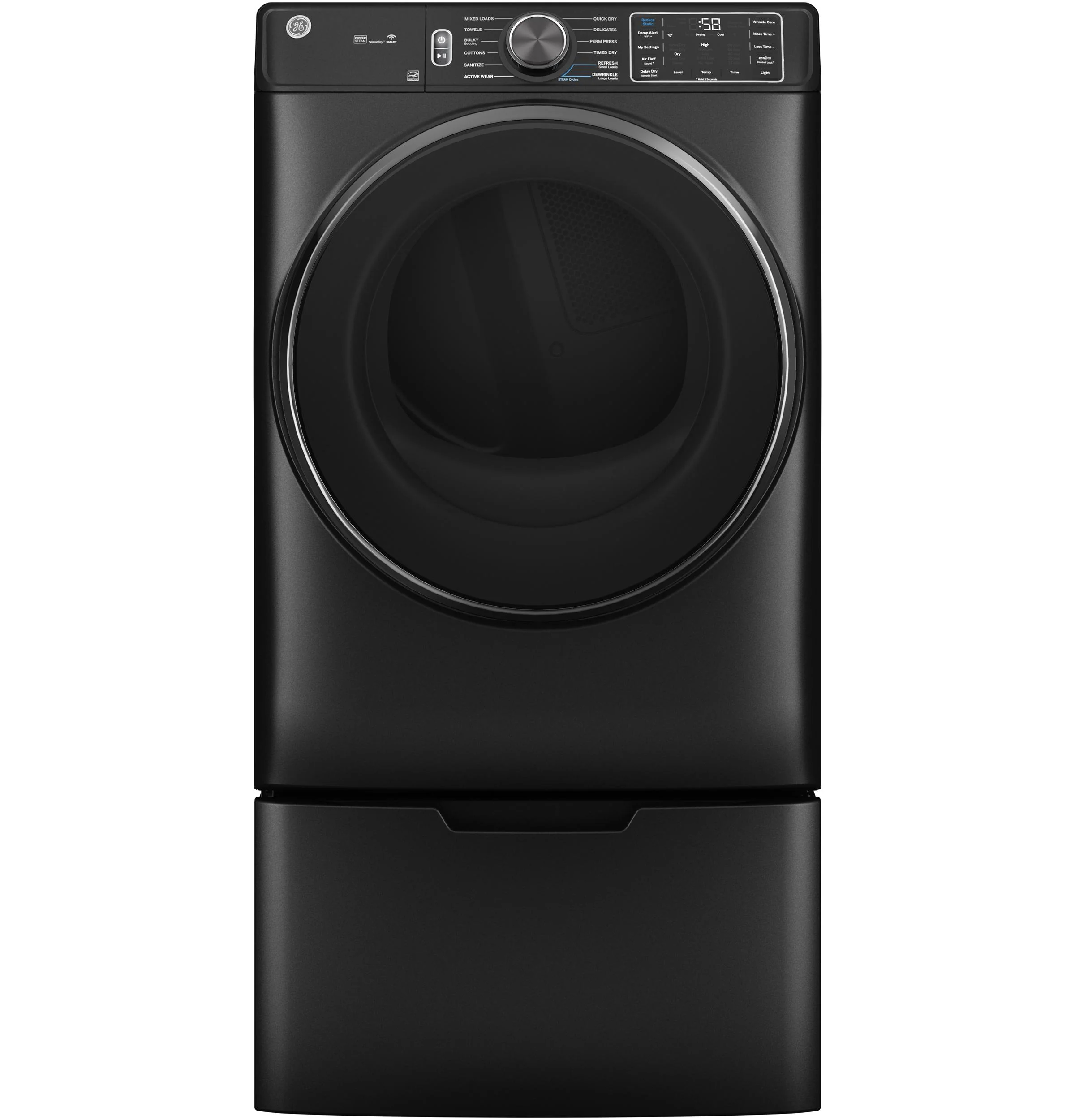 GFD65GSPVDS GE® ENERGY STAR® 7.8 cu. ft. Capacity Smart Front Load Gas Dryer with Steam and Sanitize Cycle - Image 9