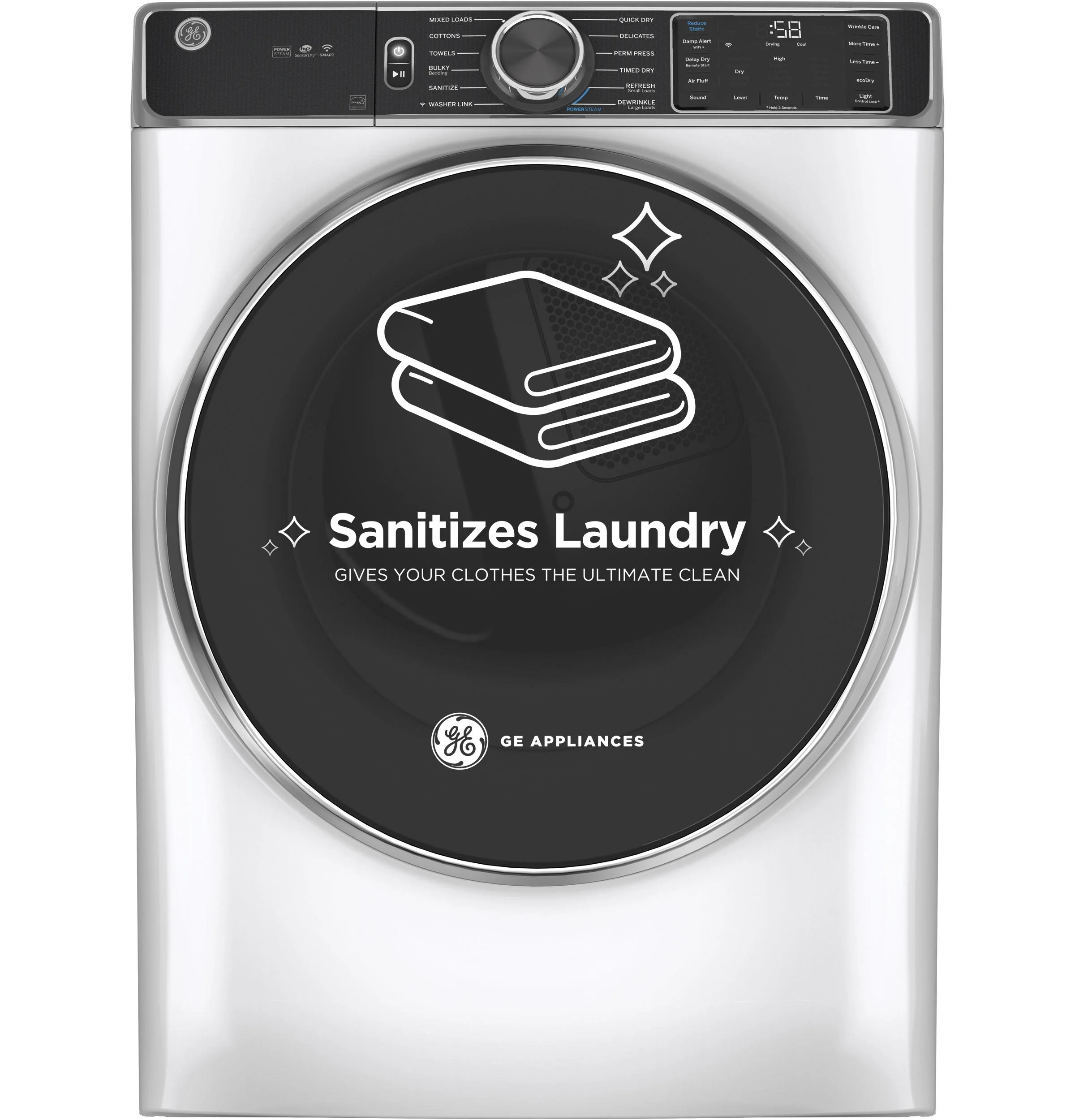 GE® ENERGY STAR® 7.8 cu. ft. Capacity Smart Front Load Electric Dryer with Steam and Sanitize Cycle - Image 42