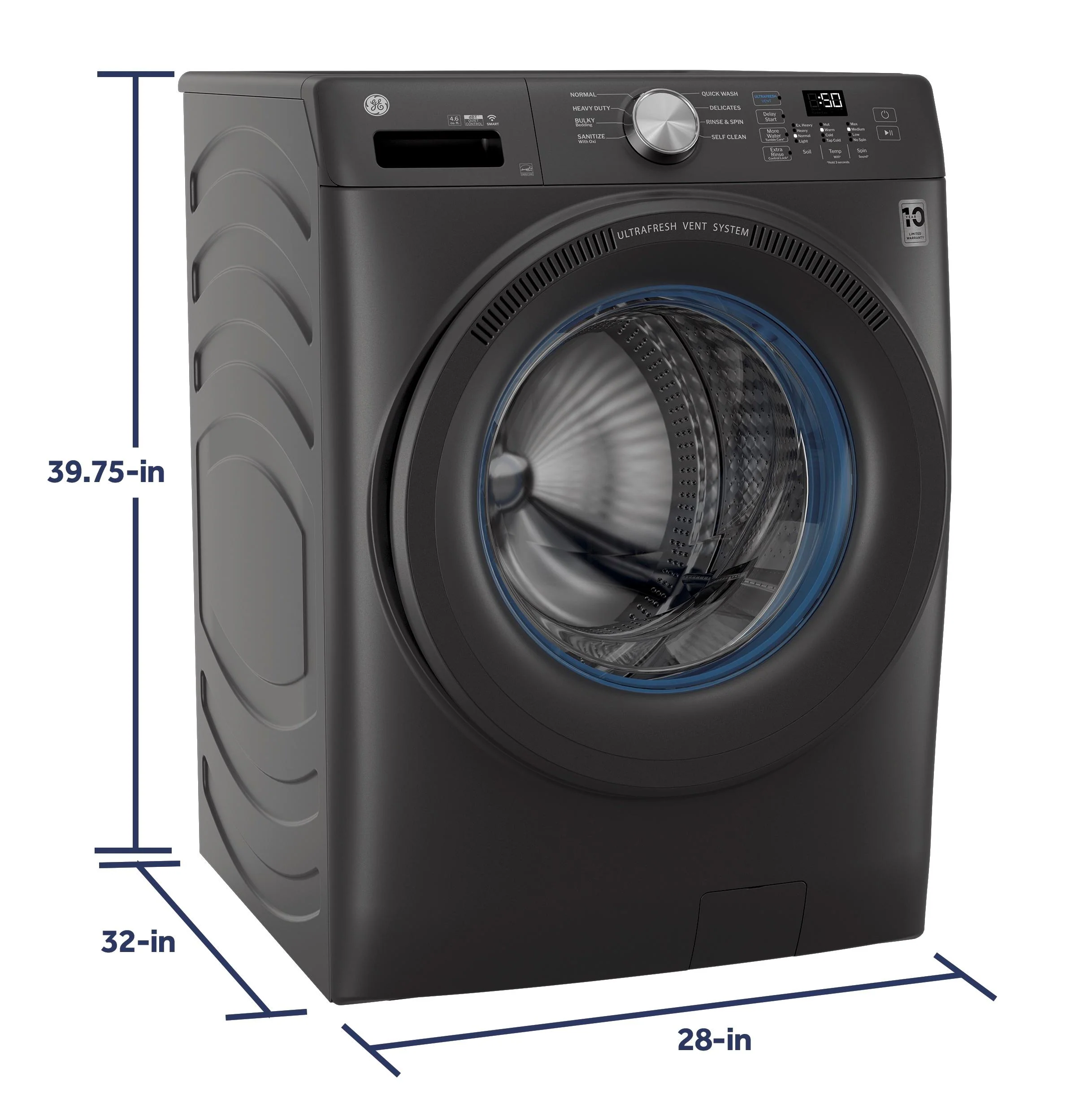 GFW350SPYDS GE® ENERGY STAR® 4.6 cu. ft. Capacity Smart Front Load Washer with UltraFresh Vent System with OdorBlock™ - Image 11