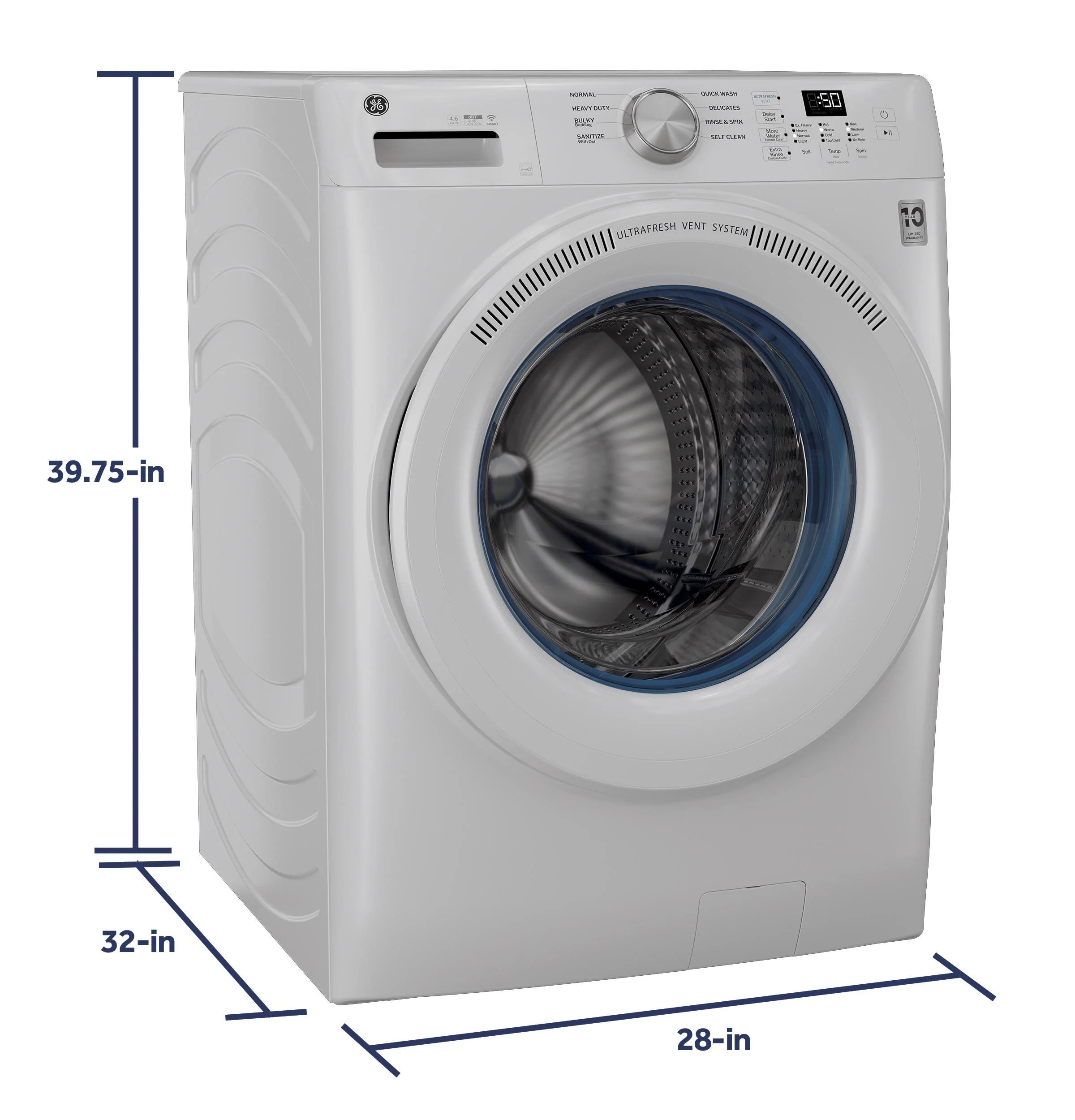 GFW350SSYWW GE® ENERGY STAR® 4.6 cu. ft. Capacity Smart Front Load Washer with UltraFresh Vent System with OdorBlock™ - Image 11