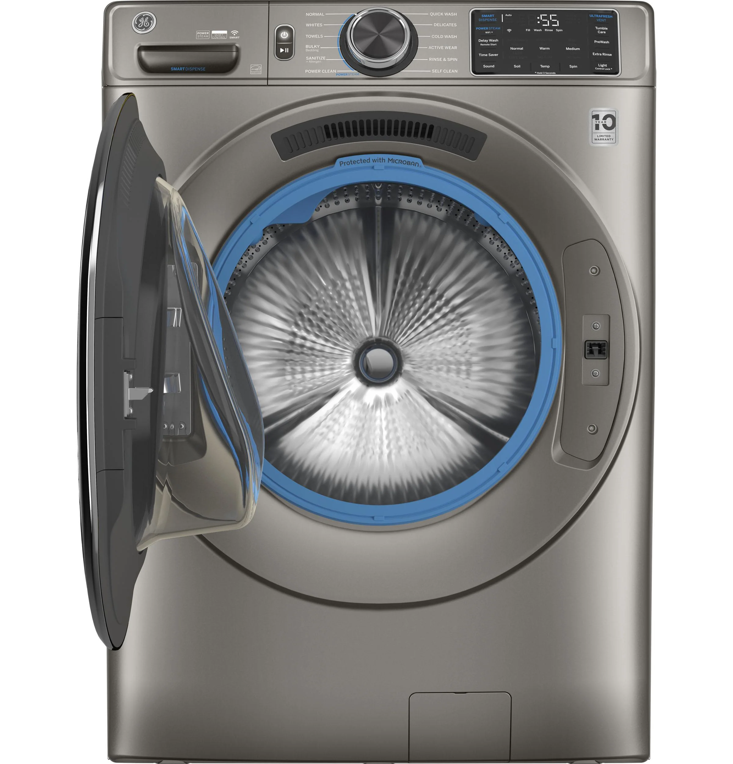 GE® 4.8 cu. ft. Capacity Smart Front Load ENERGY STAR® Steam Washer with SmartDispense™ UltraFresh Vent System with OdorBlock™ and Sanitize + Allergen - Image 4