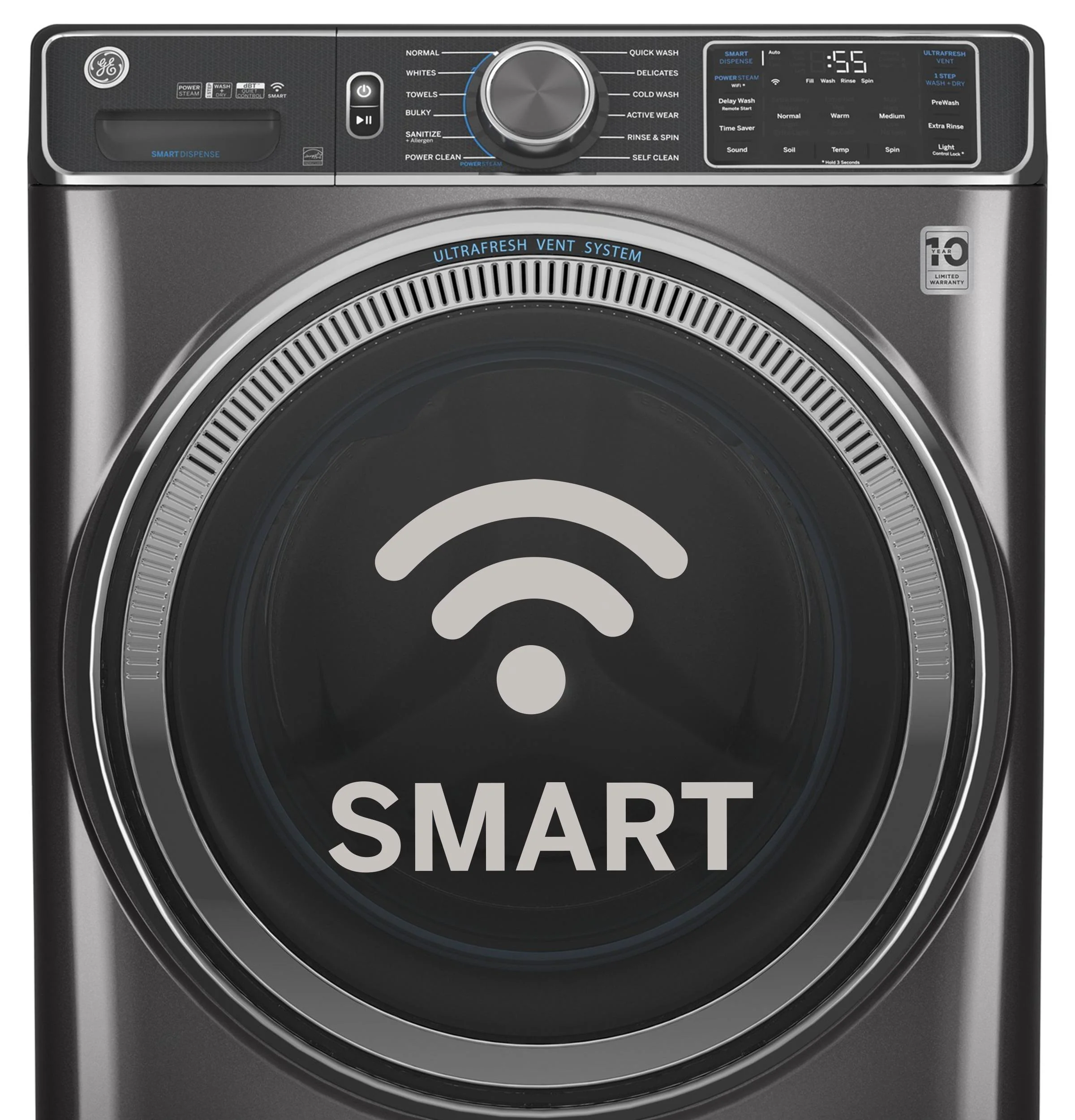 GE® 4.8 cu. ft. Capacity Smart Front Load ENERGY STAR® Steam Washer with SmartDispense™ UltraFresh Vent System with OdorBlock™ and Sanitize + Allergen - Image 51