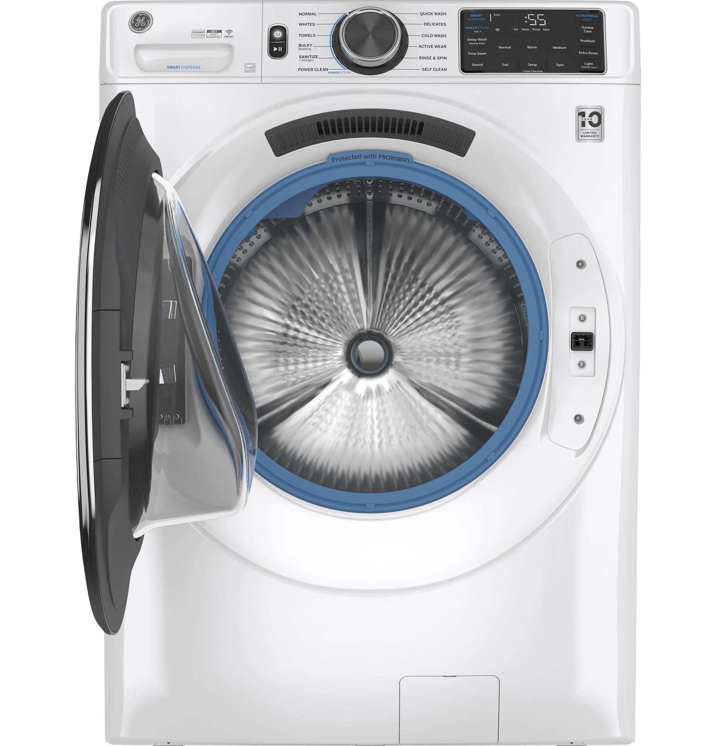 GE® 4.8 cu. ft. Capacity Smart Front Load ENERGY STAR® Steam Washer with SmartDispense™ UltraFresh Vent System with OdorBlock™ and Sanitize + Allergen - Image 8