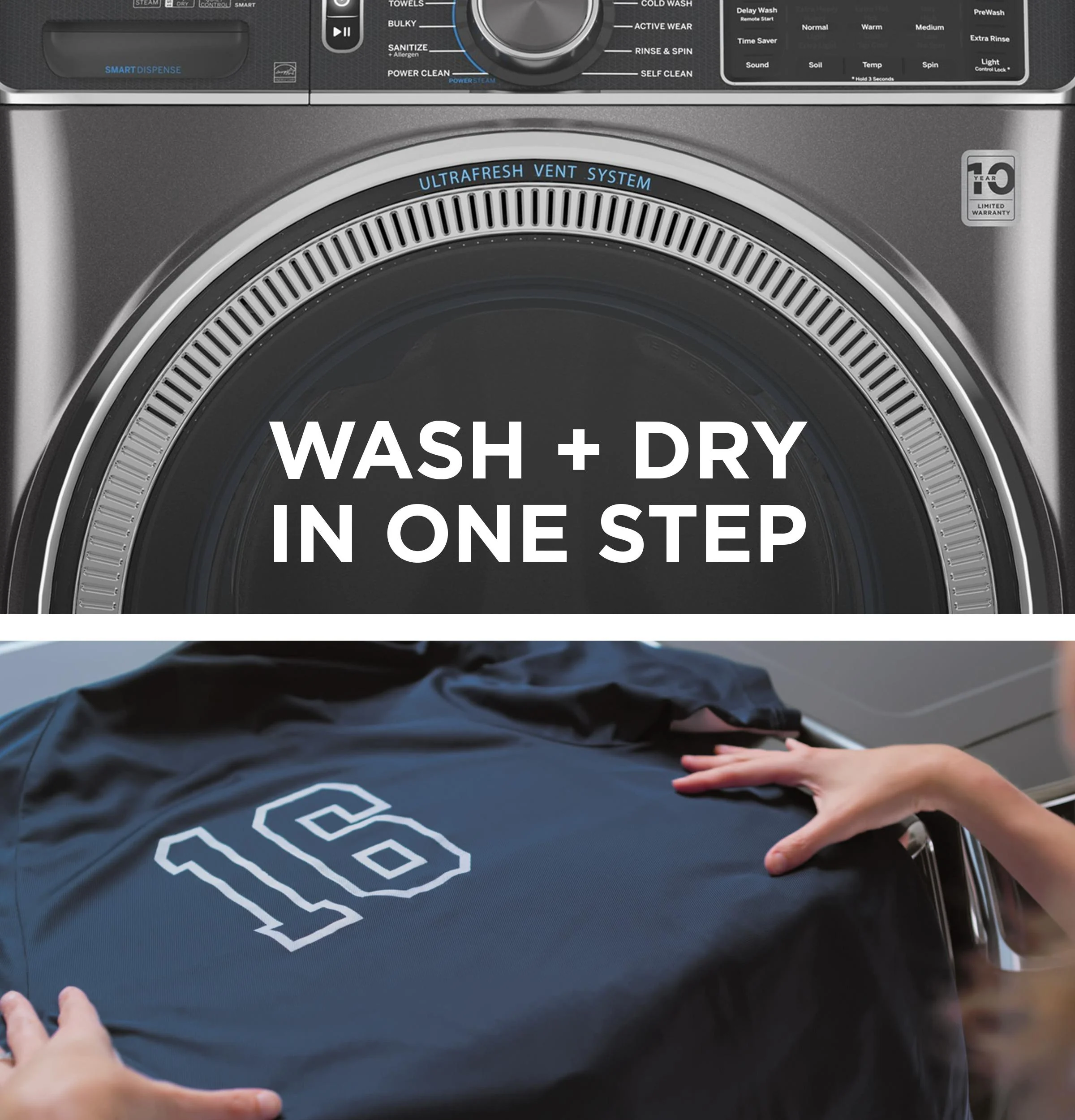 GE® ENERGY STAR® 5.0 cu. ft. Capacity Smart Front Load Steam Washer with SmartDispense™ UltraFresh Vent System with OdorBlock™ and Sanitize   Allergen - Image 26