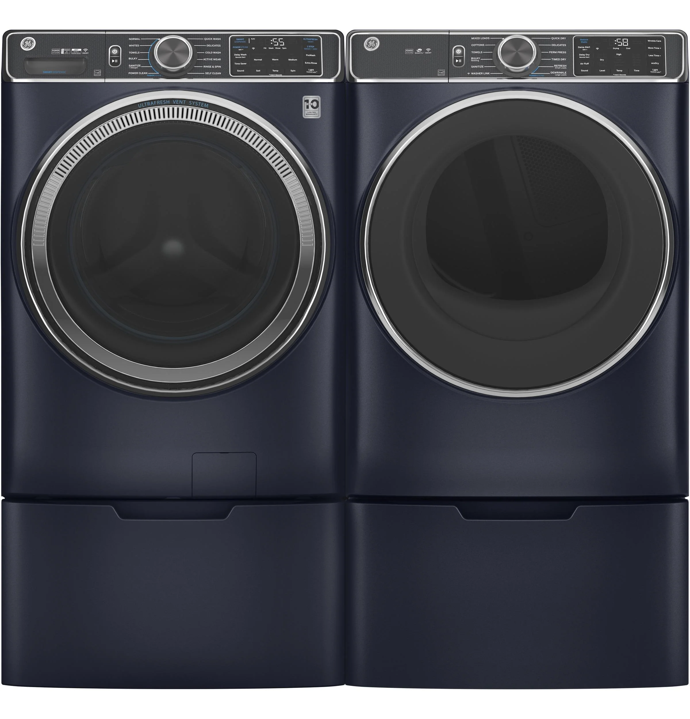 GE® ENERGY STAR® 5.0 cu. ft. Capacity Smart Front Load Steam Washer with SmartDispense™ UltraFresh Vent System with OdorBlock™ and Sanitize   Allergen - Image 7