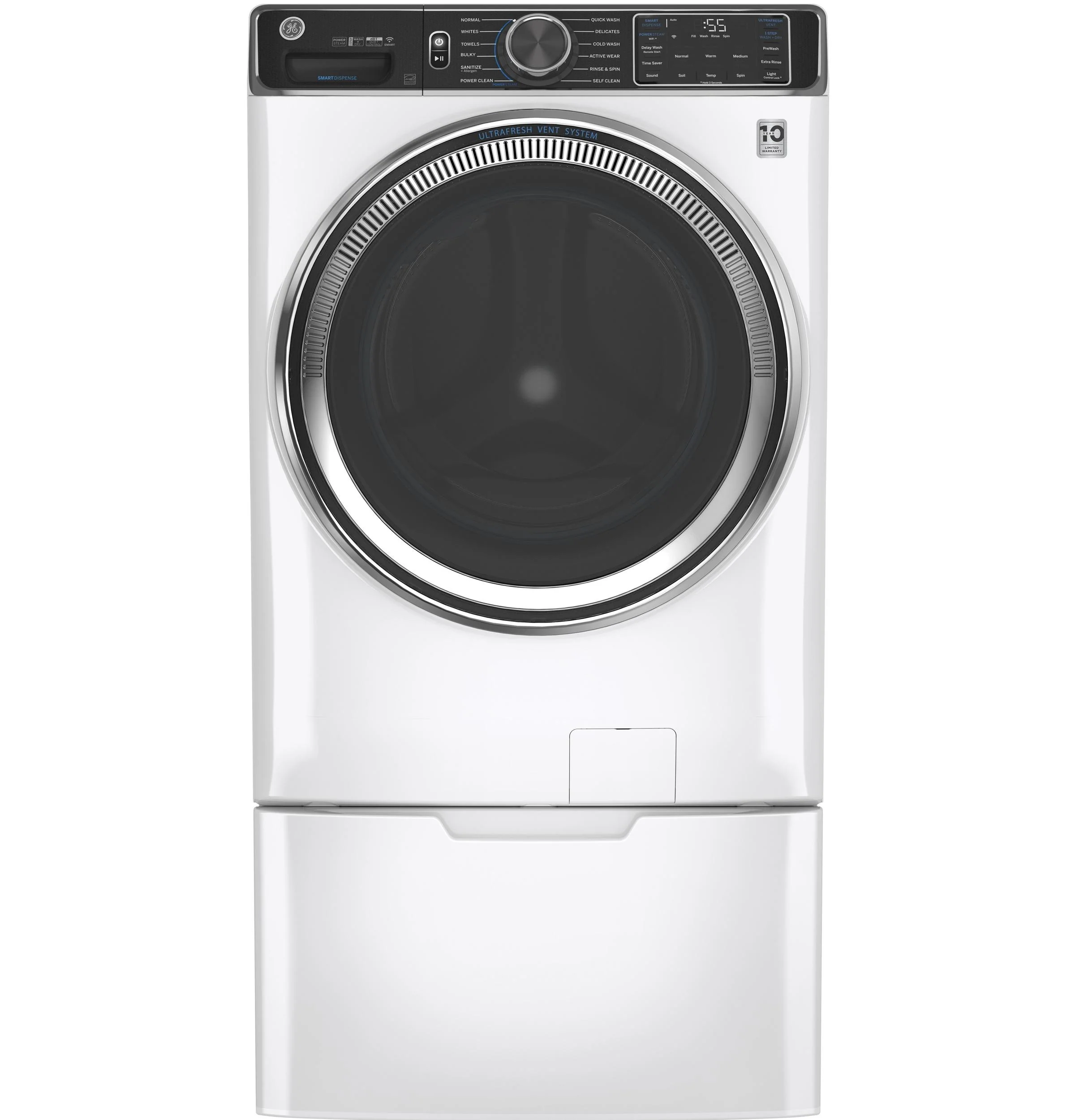GE® ENERGY STAR® 5.0 cu. ft. Capacity Smart Front Load Steam Washer with SmartDispense™ UltraFresh Vent System with OdorBlock™ and Sanitize   Allergen - Image 22