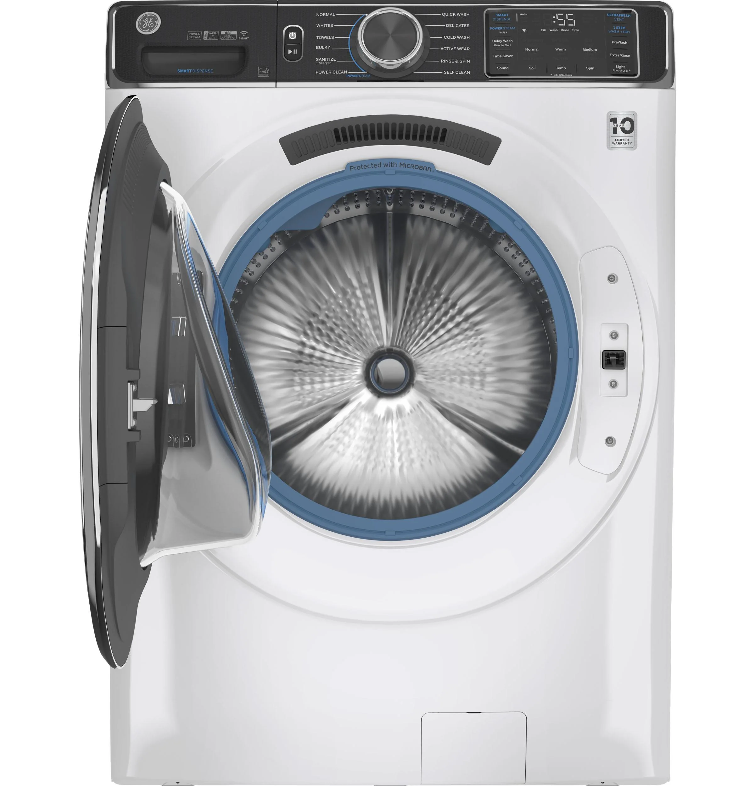GE® ENERGY STAR® 5.0 cu. ft. Capacity Smart Front Load Steam Washer with SmartDispense™ UltraFresh Vent System with OdorBlock™ and Sanitize   Allergen - Image 9