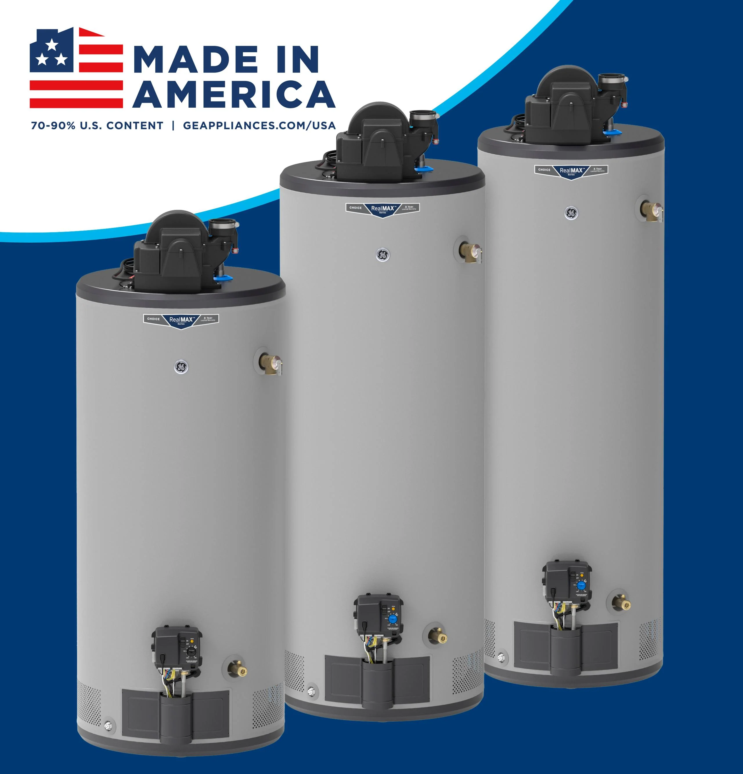 GG40T08AYV GE RealMAX Choice 40-Gallon Tall Natural Gas Power Vent Water Heater - Image 11