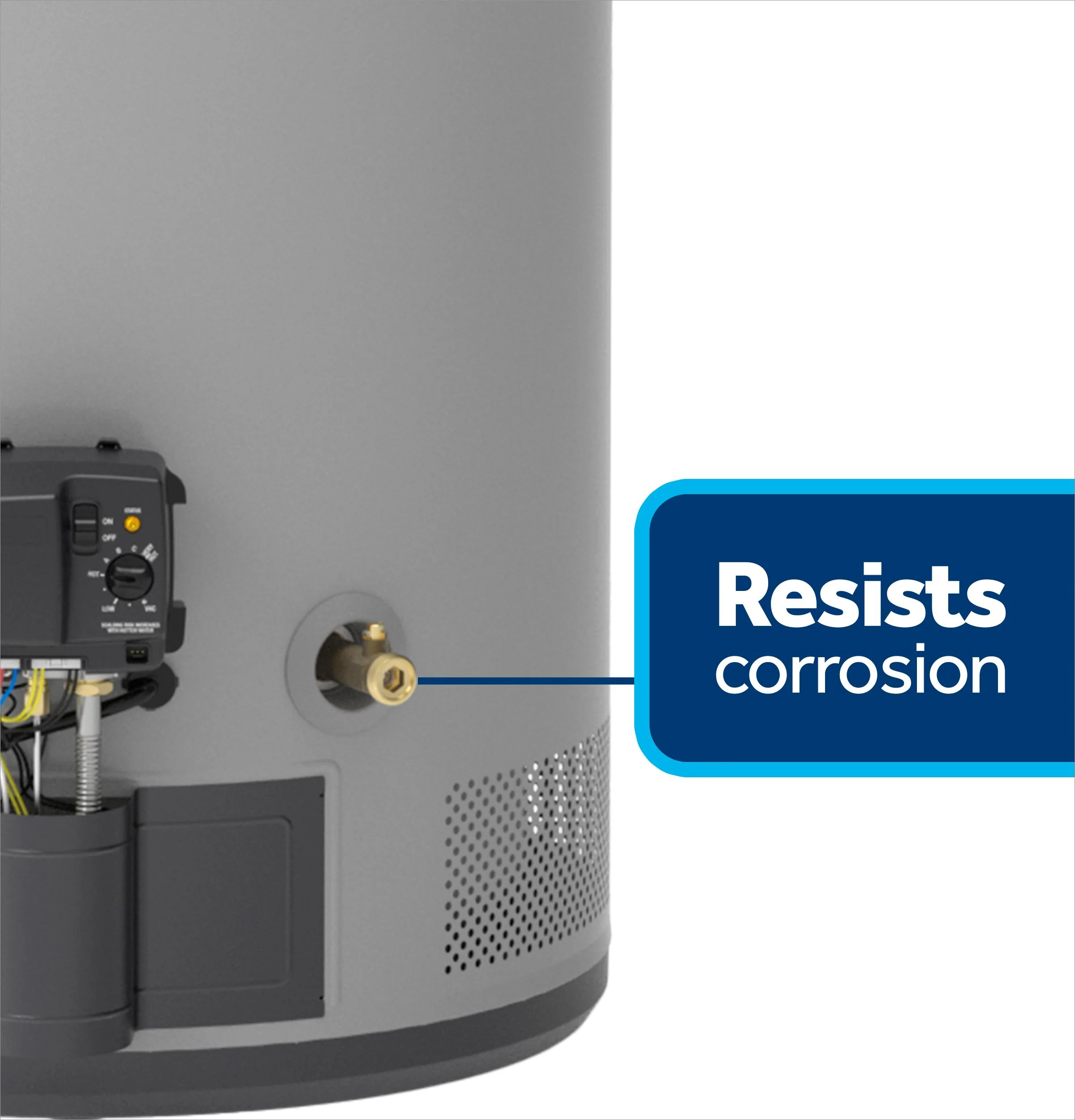 GG40T08AYV GE RealMAX Choice 40-Gallon Tall Natural Gas Power Vent Water Heater - Image 7