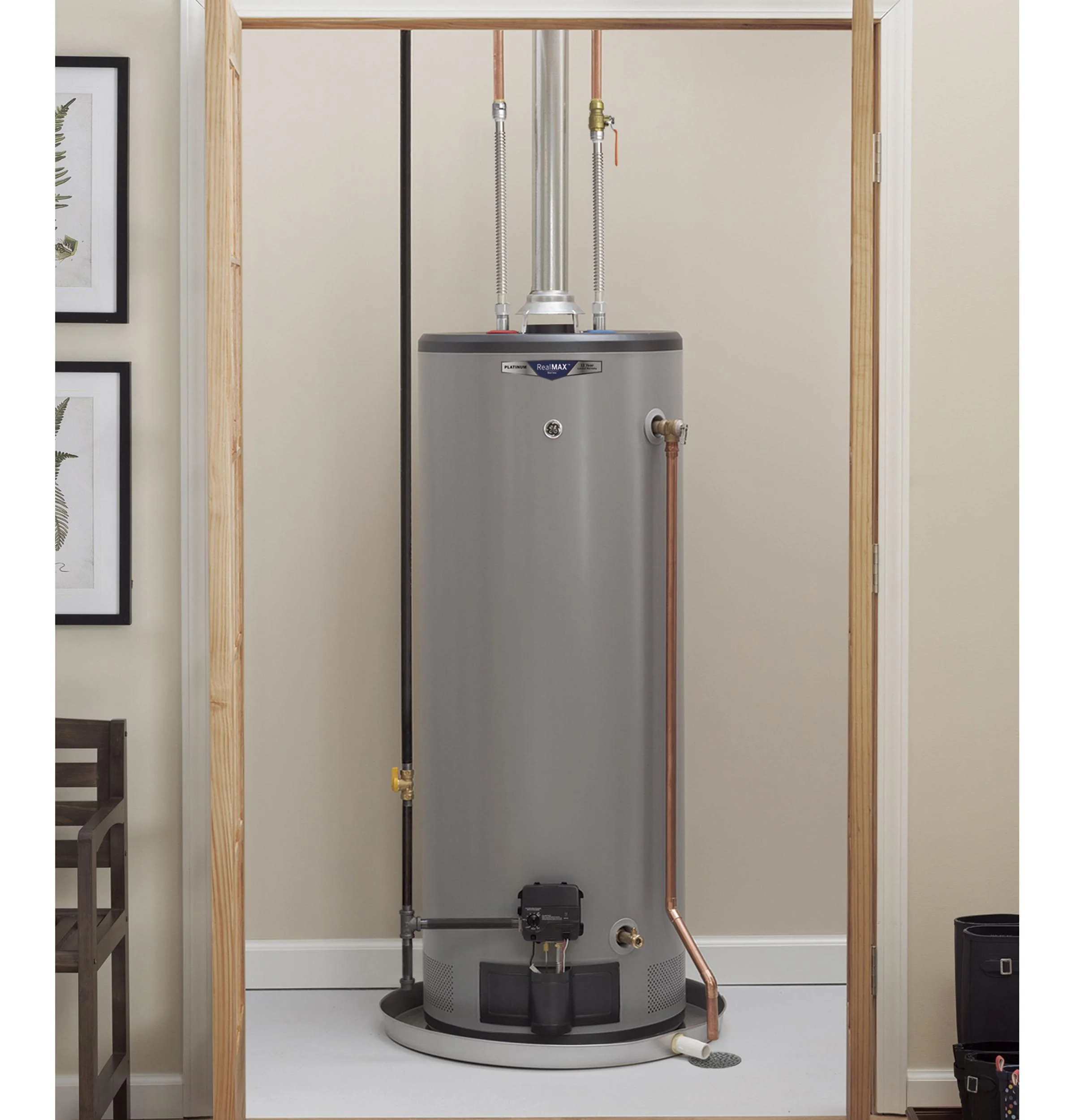 GG40T08BXR GE RealMAX Choice 40-Gallon Tall Natural Gas Atmospheric Water Heater - Image 2