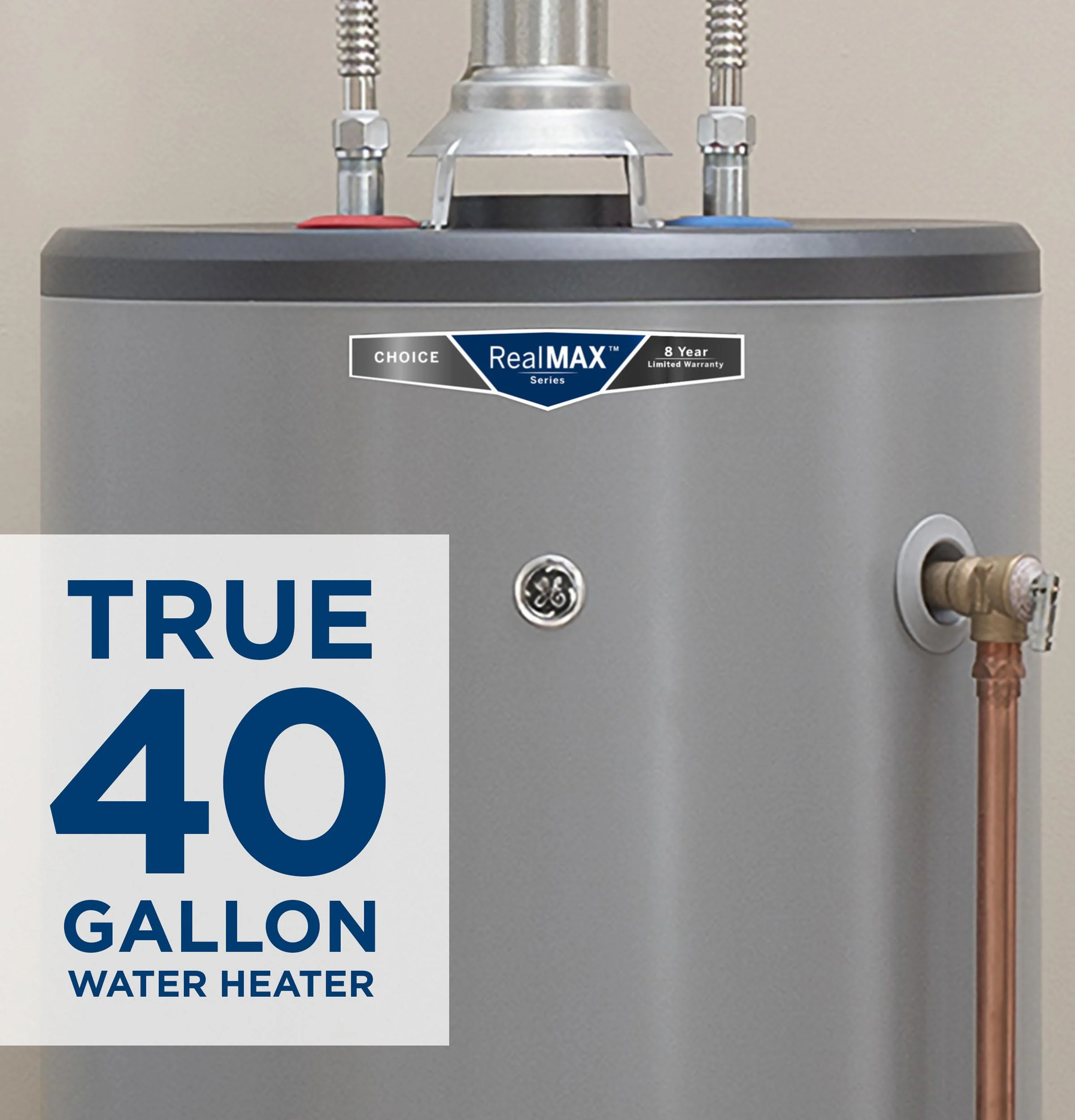 GG40T08BXR GE RealMAX Choice 40-Gallon Tall Natural Gas Atmospheric Water Heater - Image 9