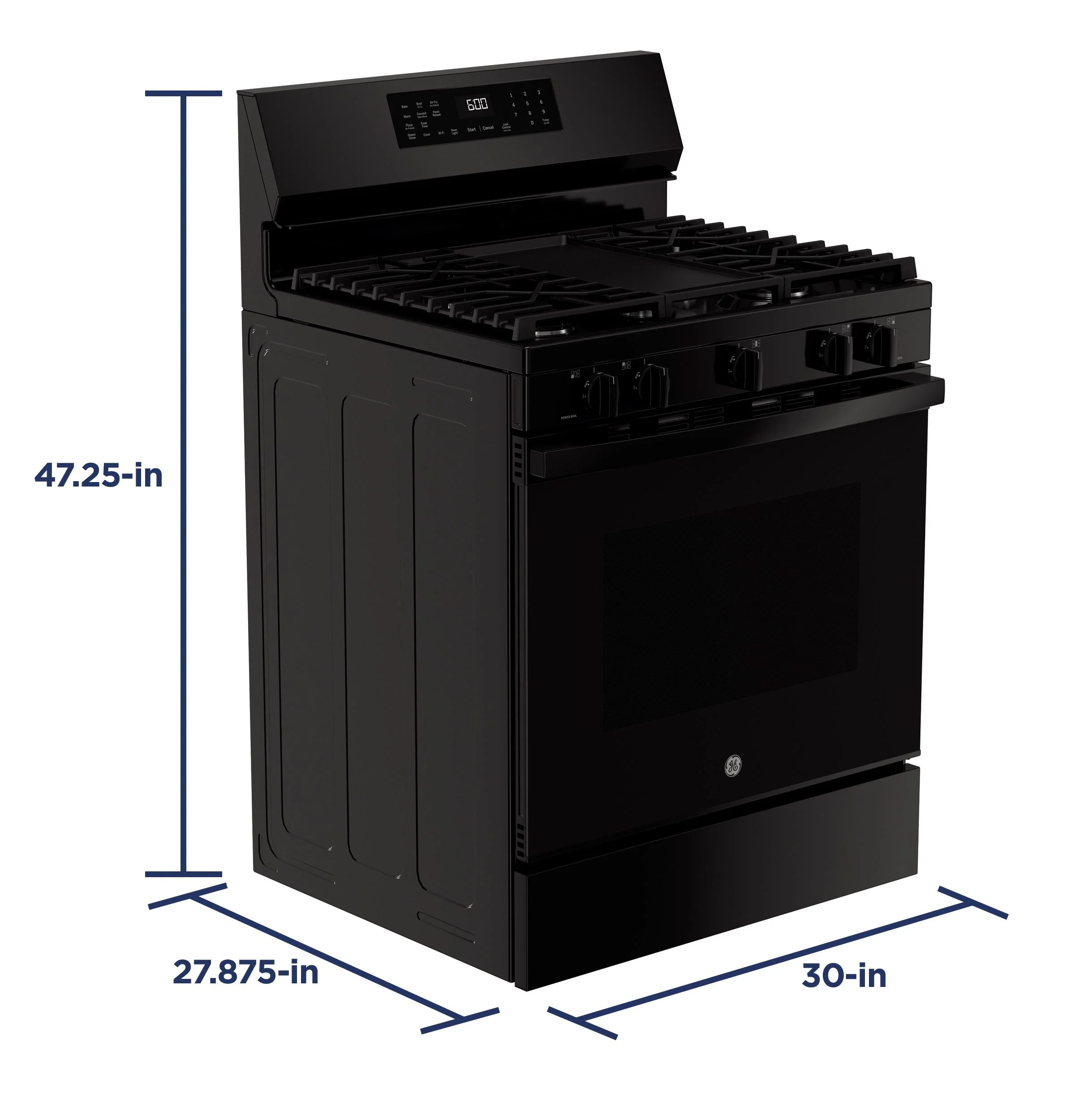GGF600AVBB GE® 30" Free-Standing Gas Convection Range with No Preheat Air Fry and EasyWash™ Oven Tray - Image 31