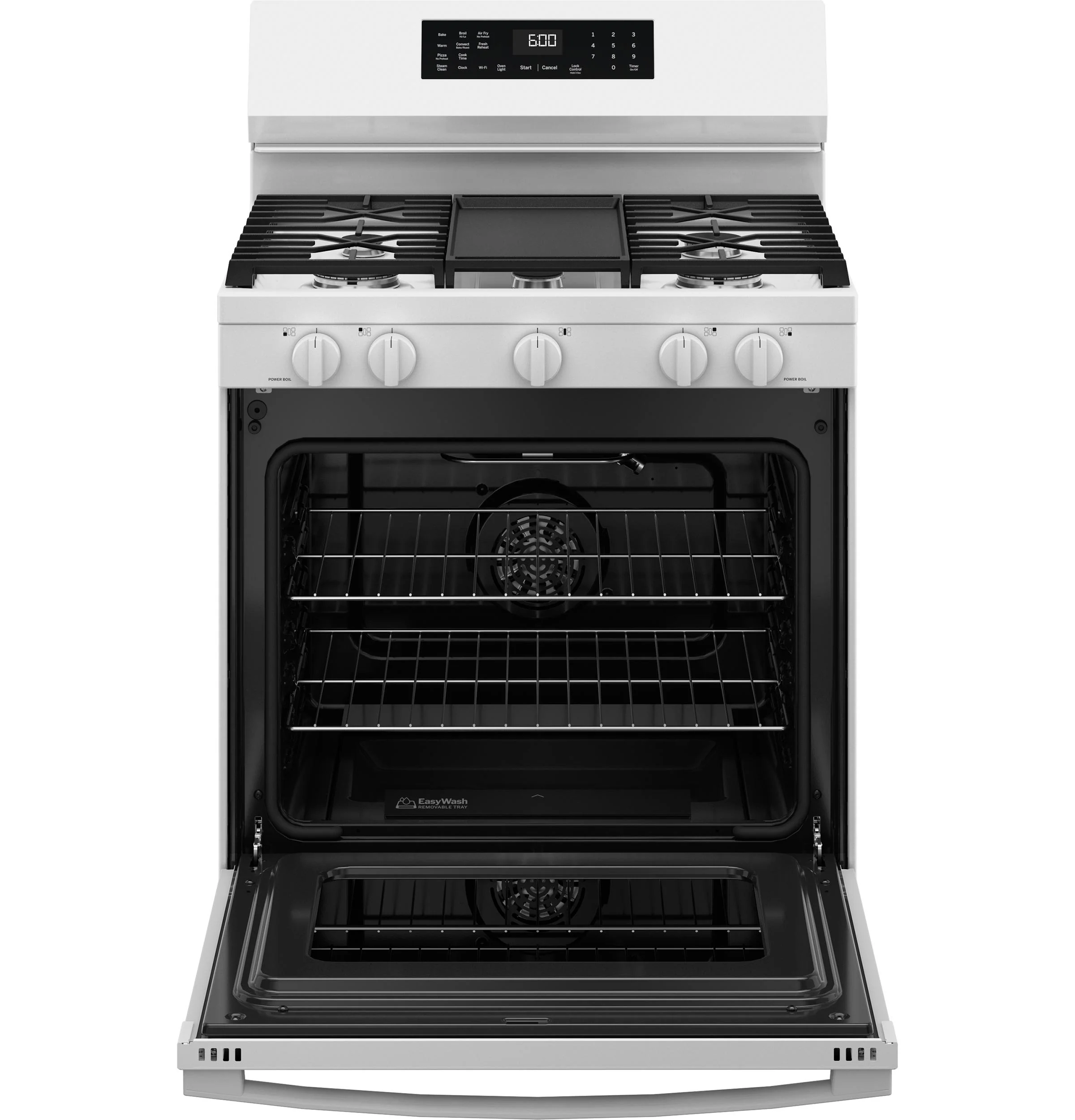 GGF600AVWW GE® 30" Free-Standing Gas Convection Range with No Preheat Air Fry and EasyWash™ Oven Tray - Image 3