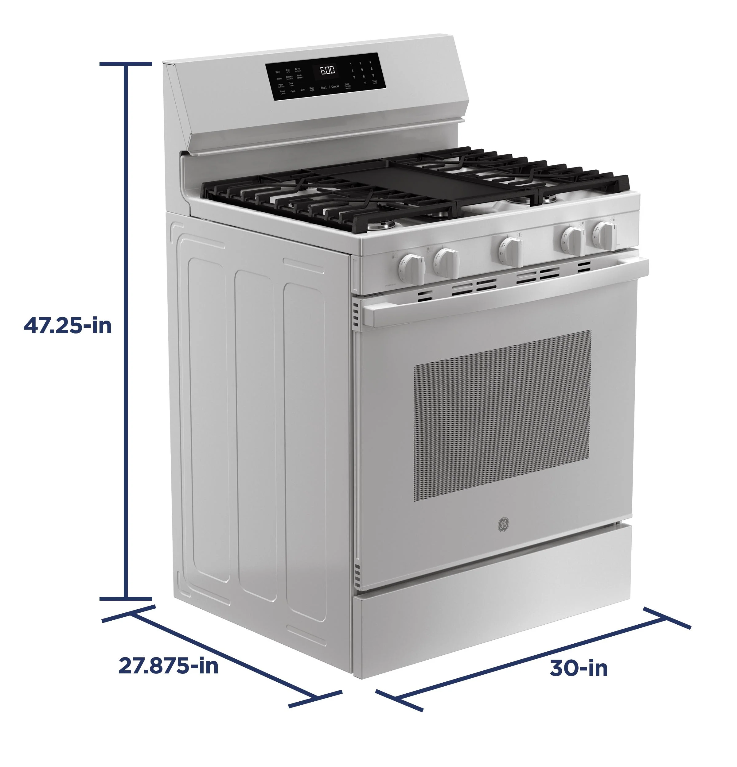 GGF600AVWW GE® 30" Free-Standing Gas Convection Range with No Preheat Air Fry and EasyWash™ Oven Tray - Image 32