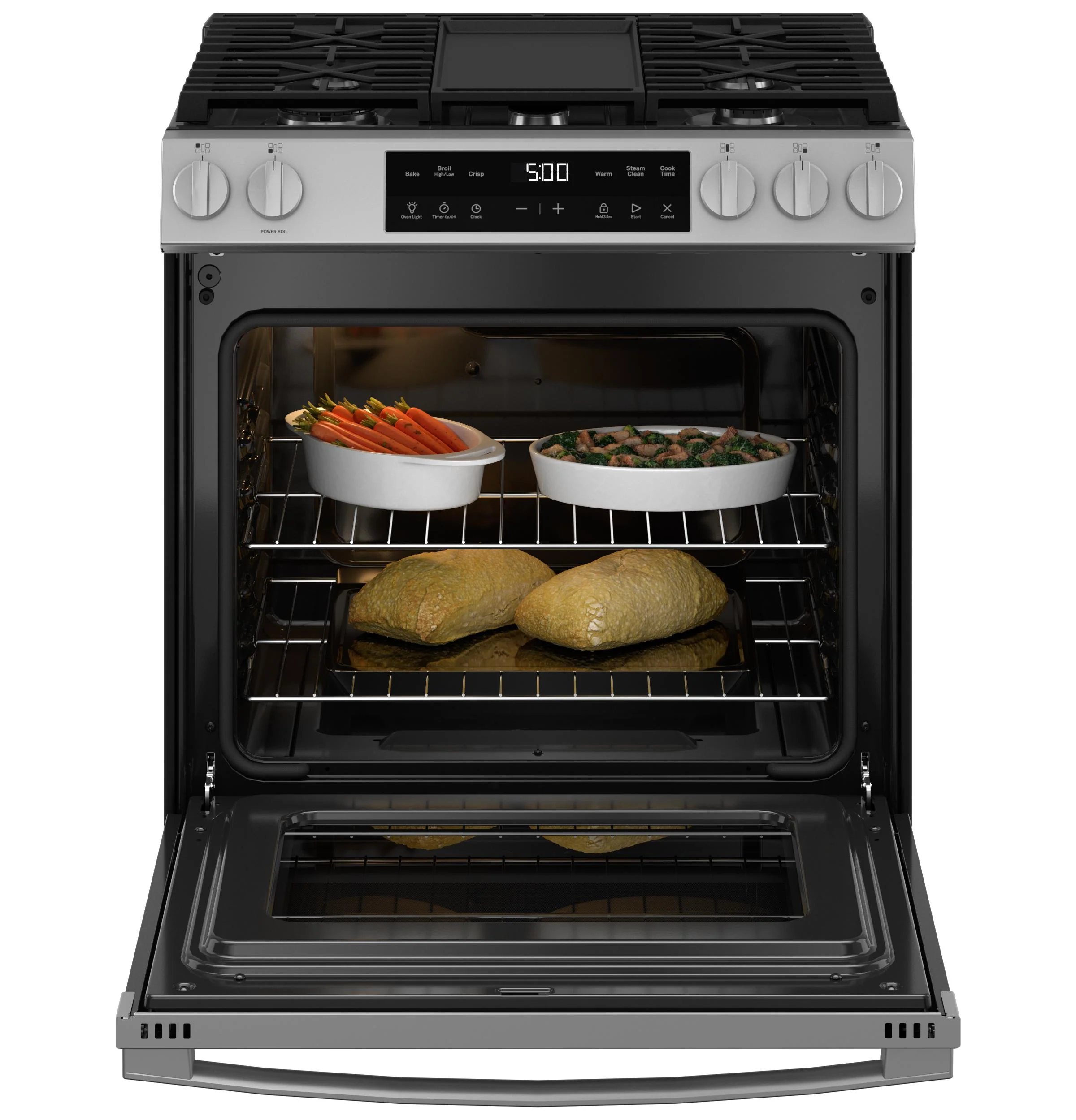 GGS500SVSS GE® 30" Slide-In Front Control Gas Range with Crisp Mode - Image 4