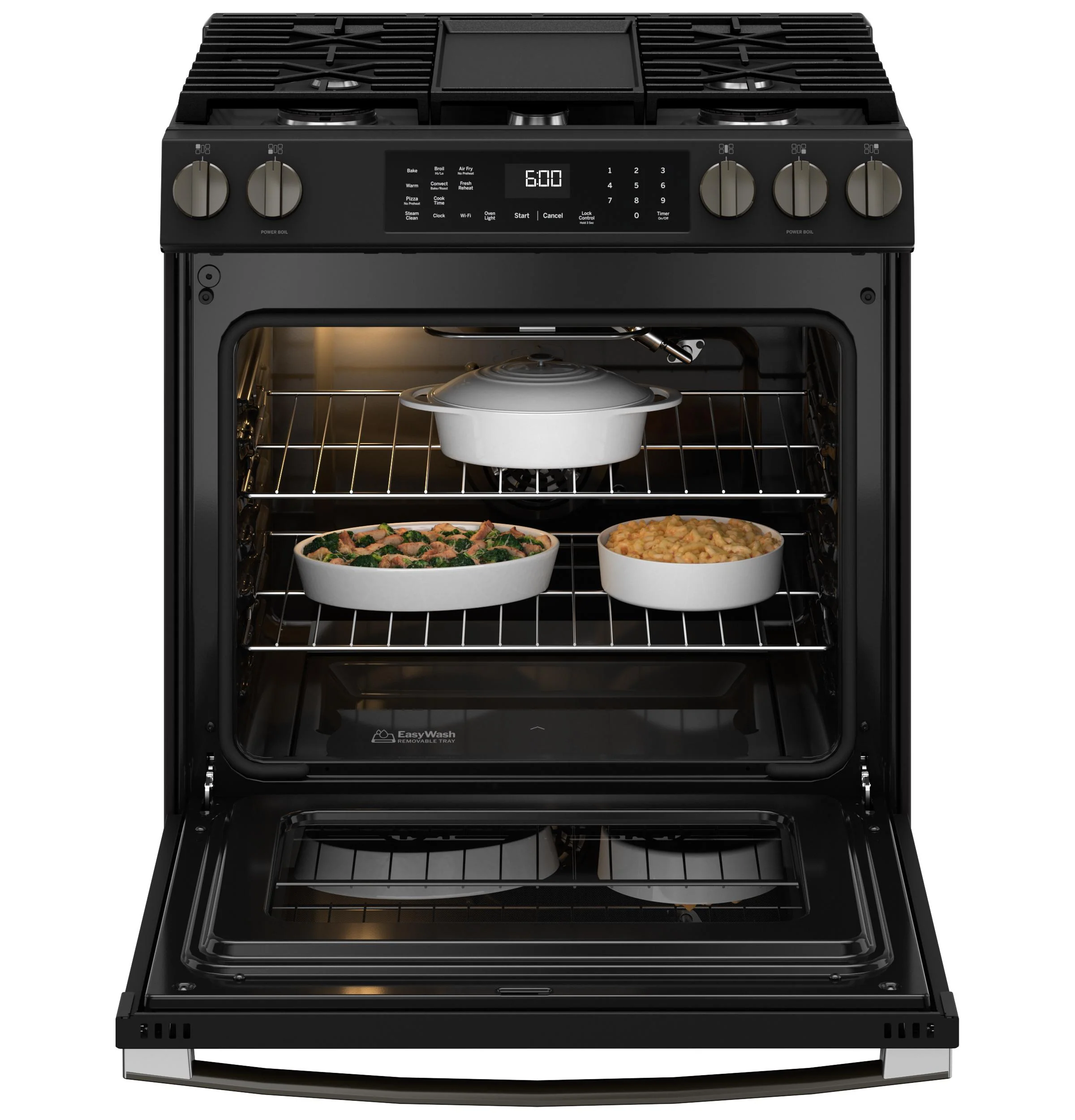GGS600AVDS GE® 30" Slide-In Front-Control Convection Gas Range with No Preheat Air Fry and EasyWash™ Oven Tray - Image 4