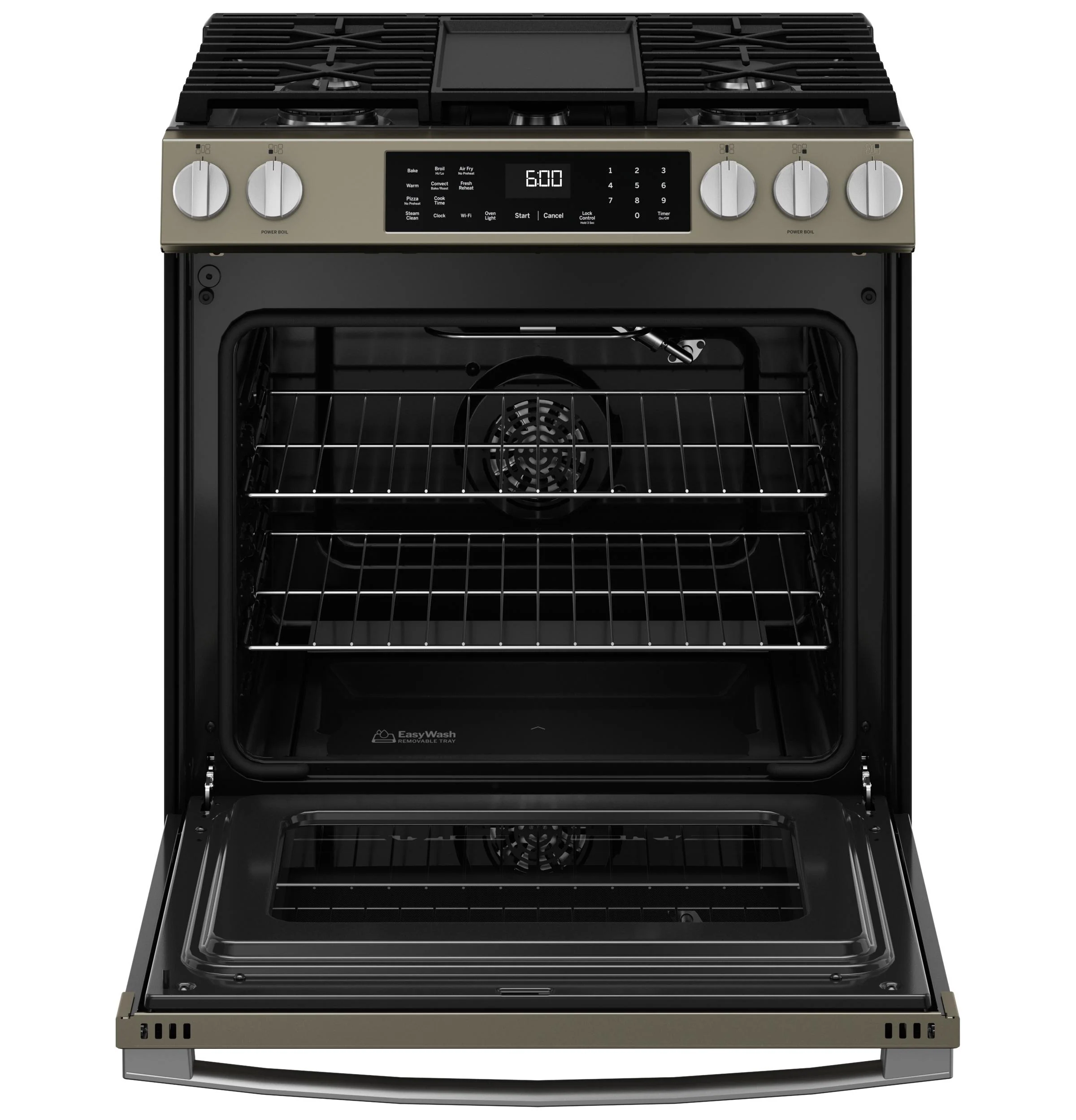 GGS600AVES GE® 30" Slide-In Front-Control Convection Gas Range with No Preheat Air Fry and EasyWash™ Oven Tray - Image 3