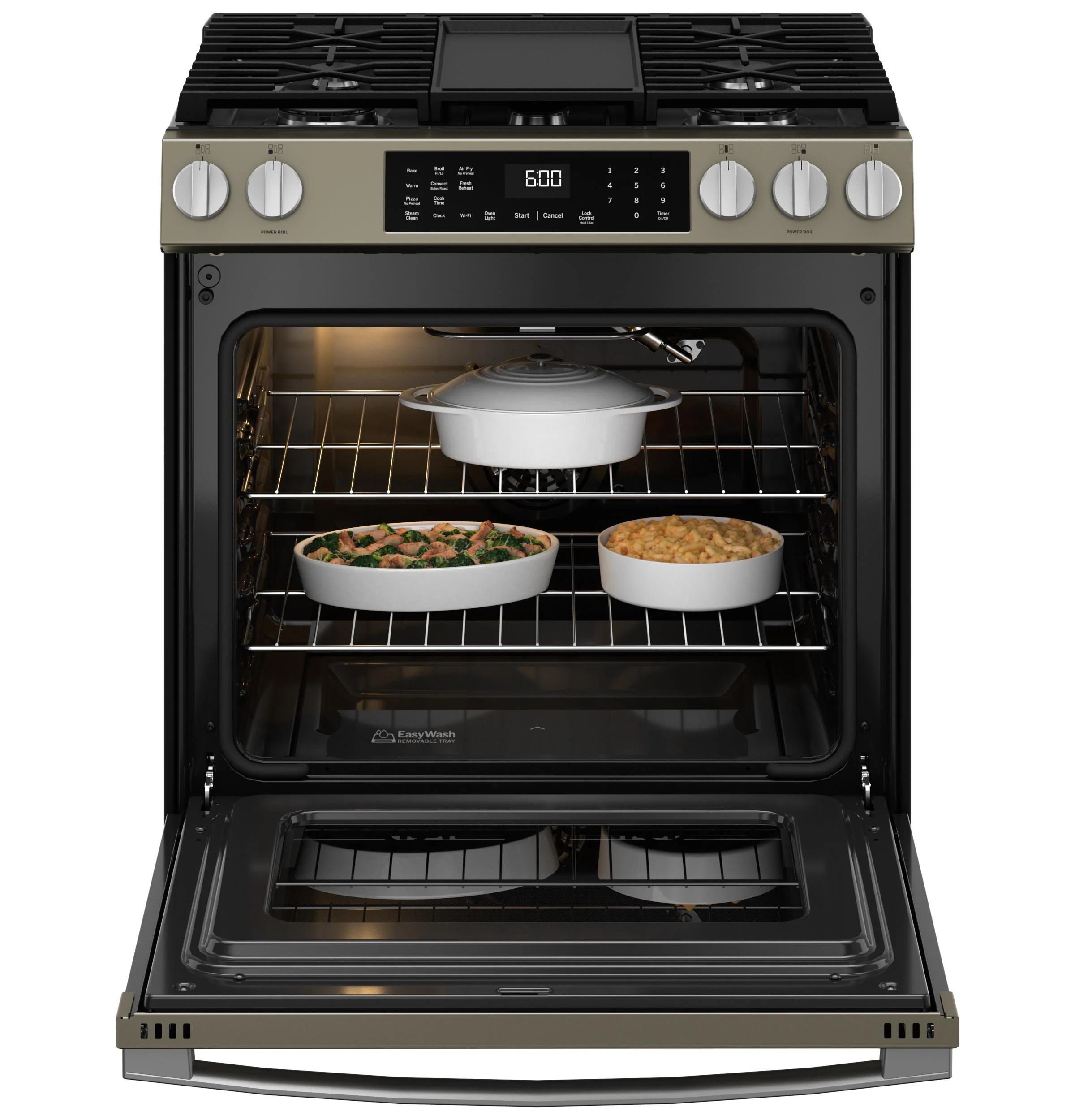 GGS600AVES GE® 30" Slide-In Front-Control Convection Gas Range with No Preheat Air Fry and EasyWash™ Oven Tray - Image 4