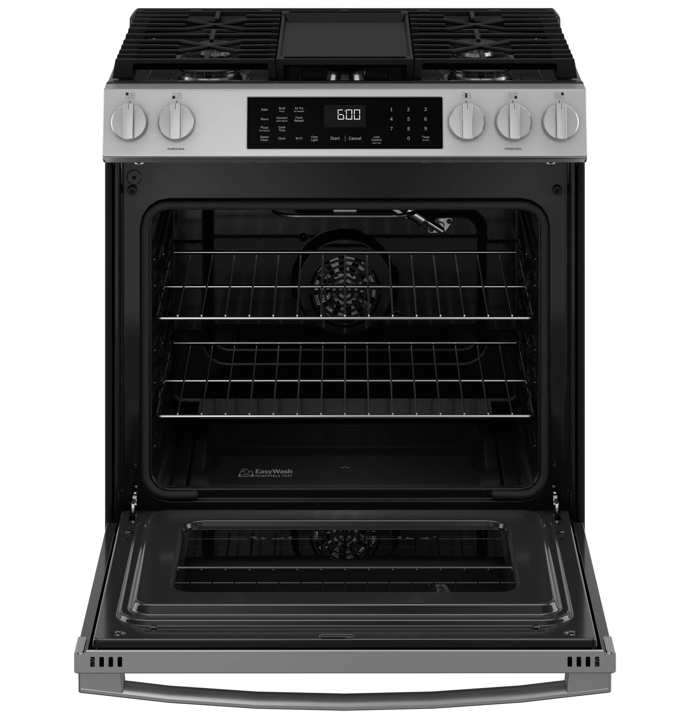 GGS600AVFS GE® 30" Slide-In Front-Control Convection Gas Range with No Preheat Air Fry and EasyWash™ Oven Tray - Image 3
