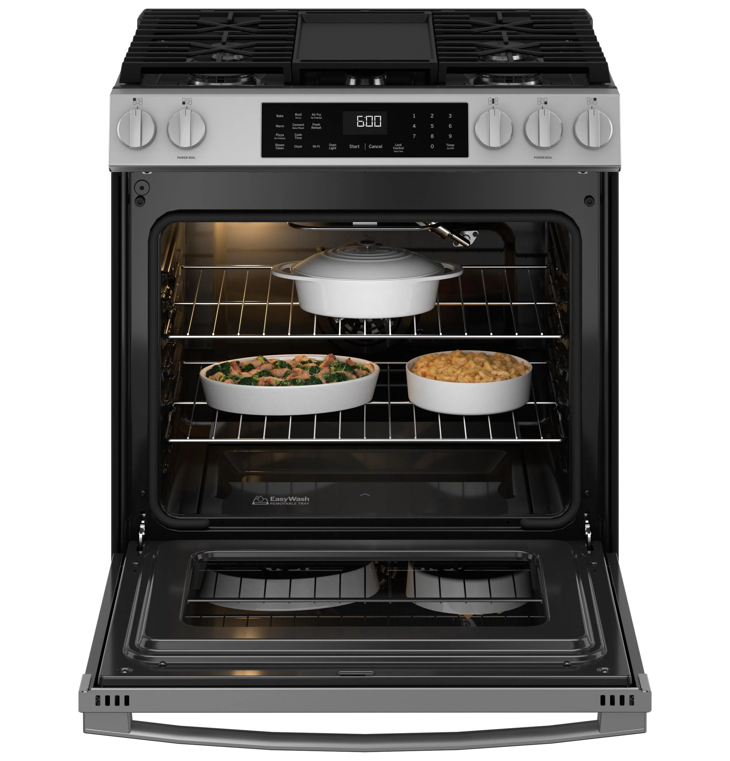 GGS600AVFS GE® 30" Slide-In Front-Control Convection Gas Range with No Preheat Air Fry and EasyWash™ Oven Tray - Image 4