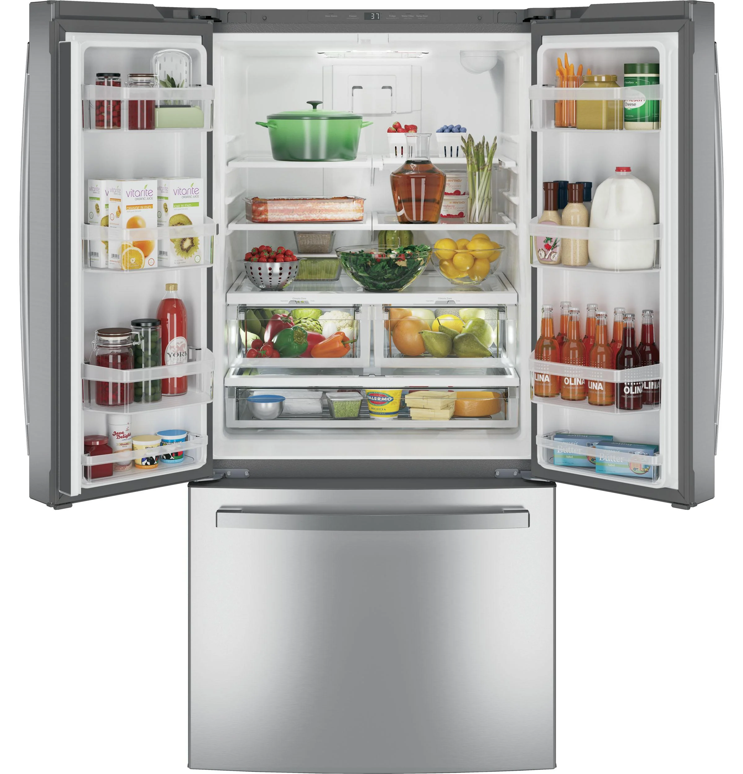 GNE25JYKFS GE® ENERGY STAR® 24.7 Cu. Ft. French-Door Refrigerator - Image 2