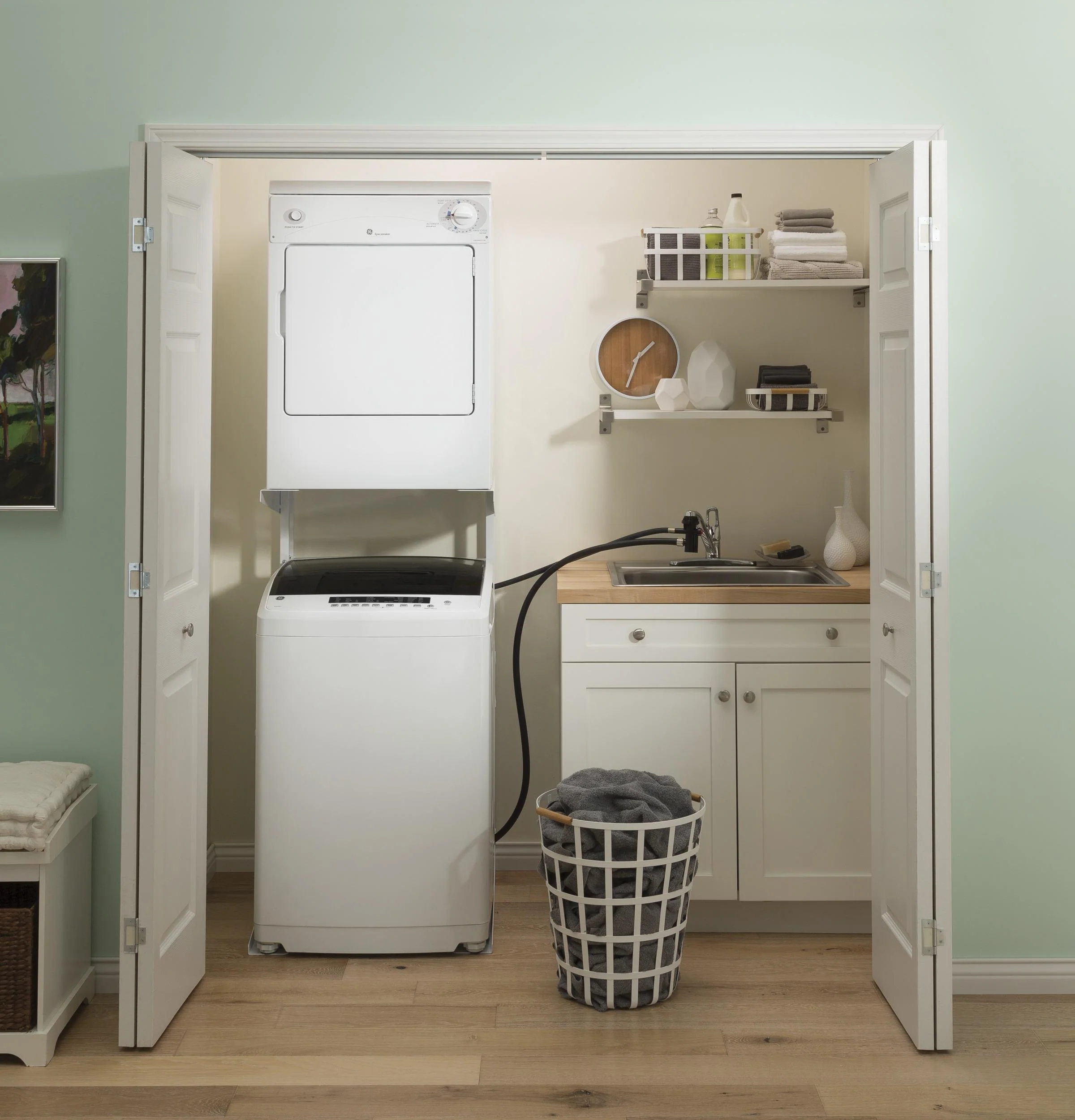 GNW128PSMWW GE® Space-Saving 2.8 cu. ft. Capacity Portable Washer with Stainless Steel Basket - Image 5