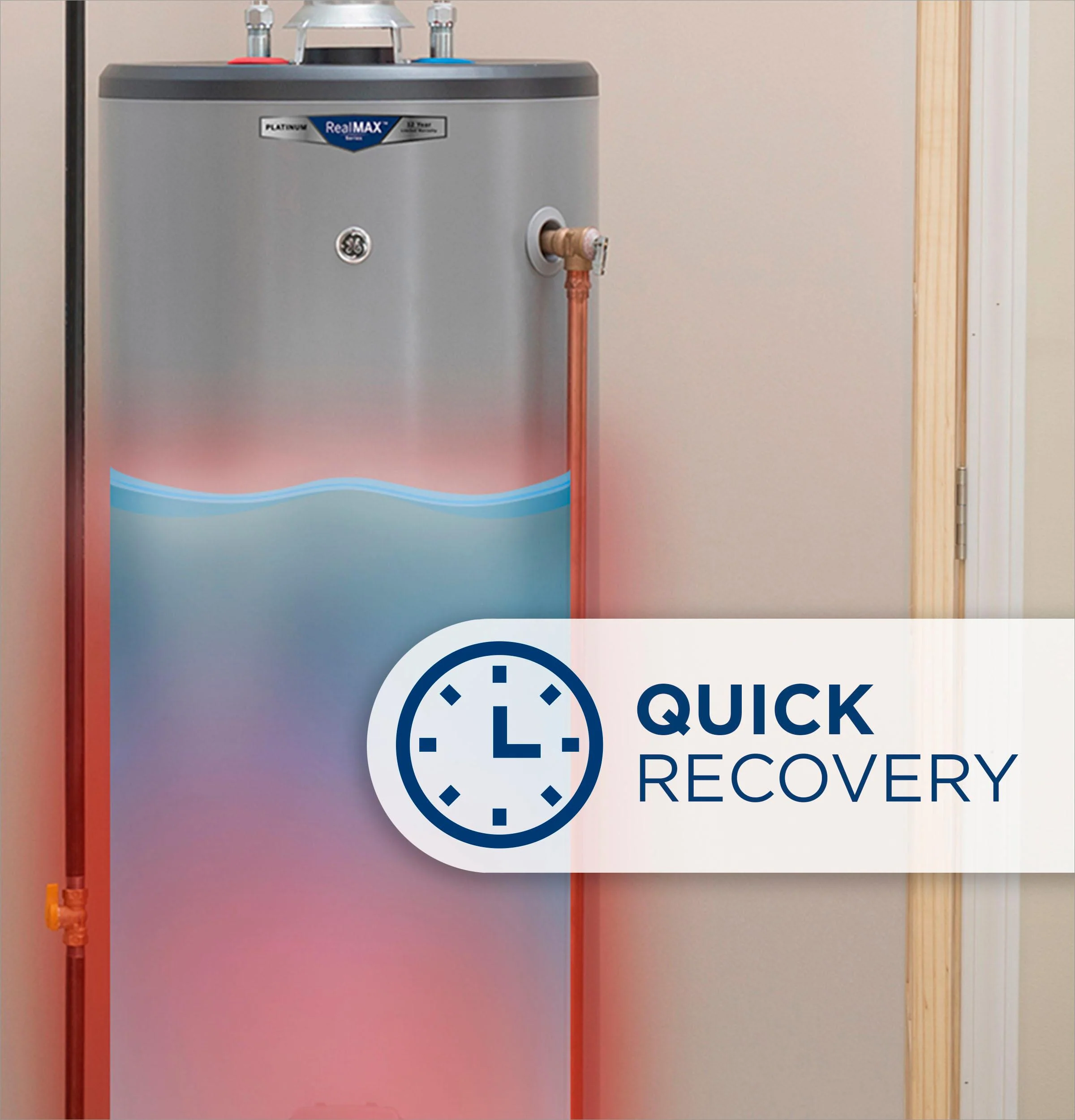 GP40S08BXR GE RealMAX Choice 40-Gallon Short Liquid Propane Atmospheric Water Heater - Image 7