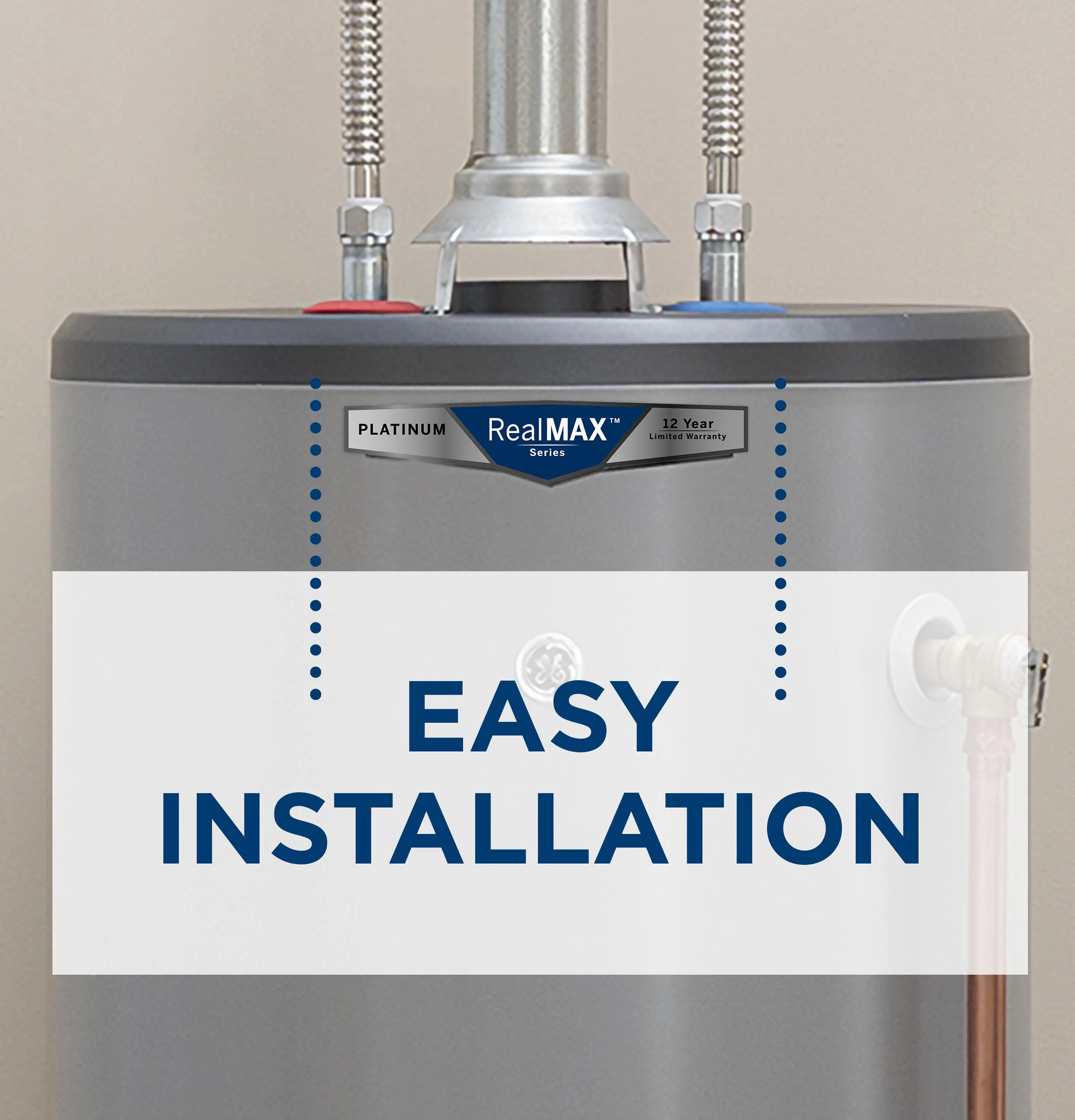 GP40S12BXR GE RealMAX Platinum 40-Gallon Short Liquid Propane Atmospheric Water Heater - Image 11